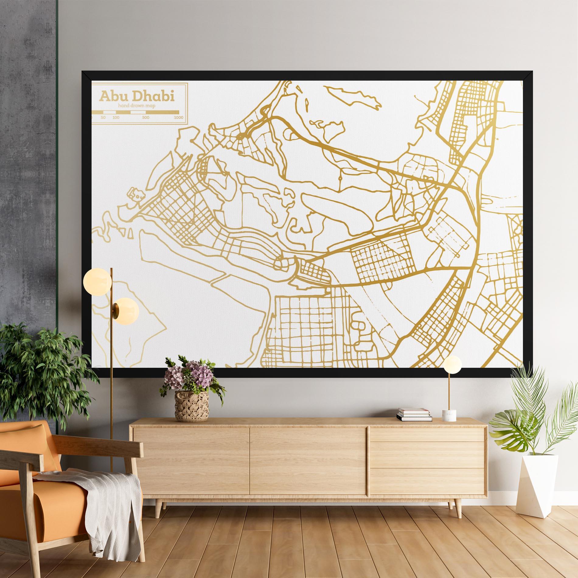 Leinwandbild Abu Dhabi Map mockup 9