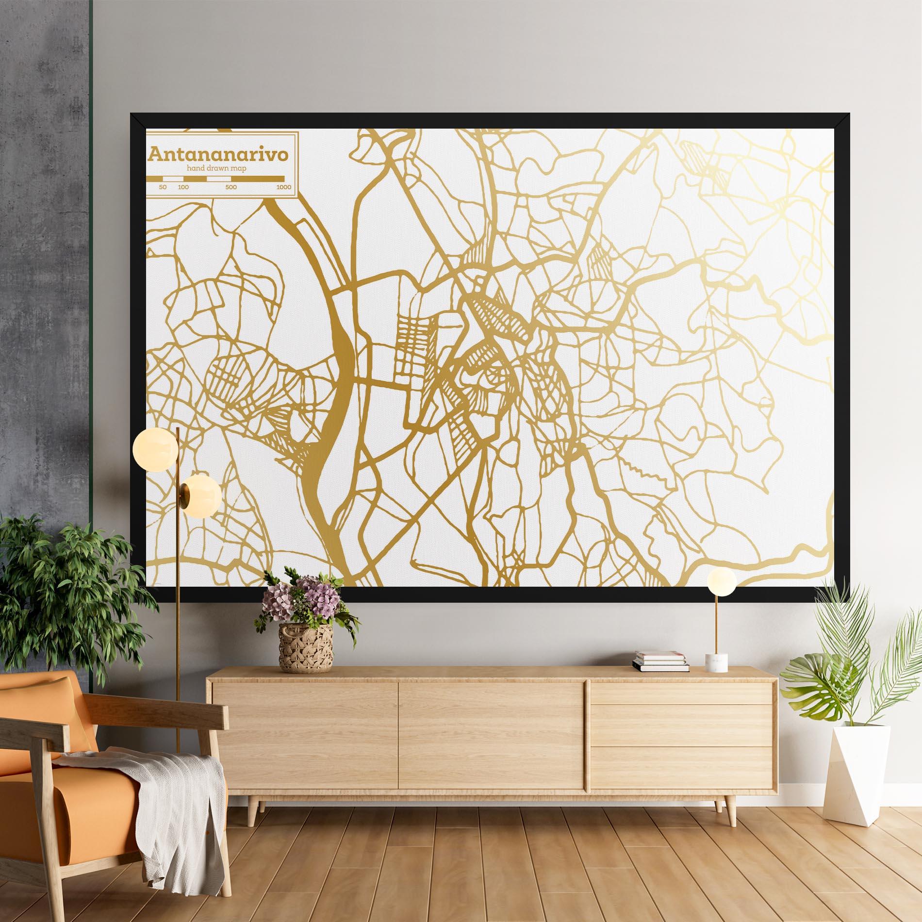 Leinwandbild Antananarivo Map mockup 9