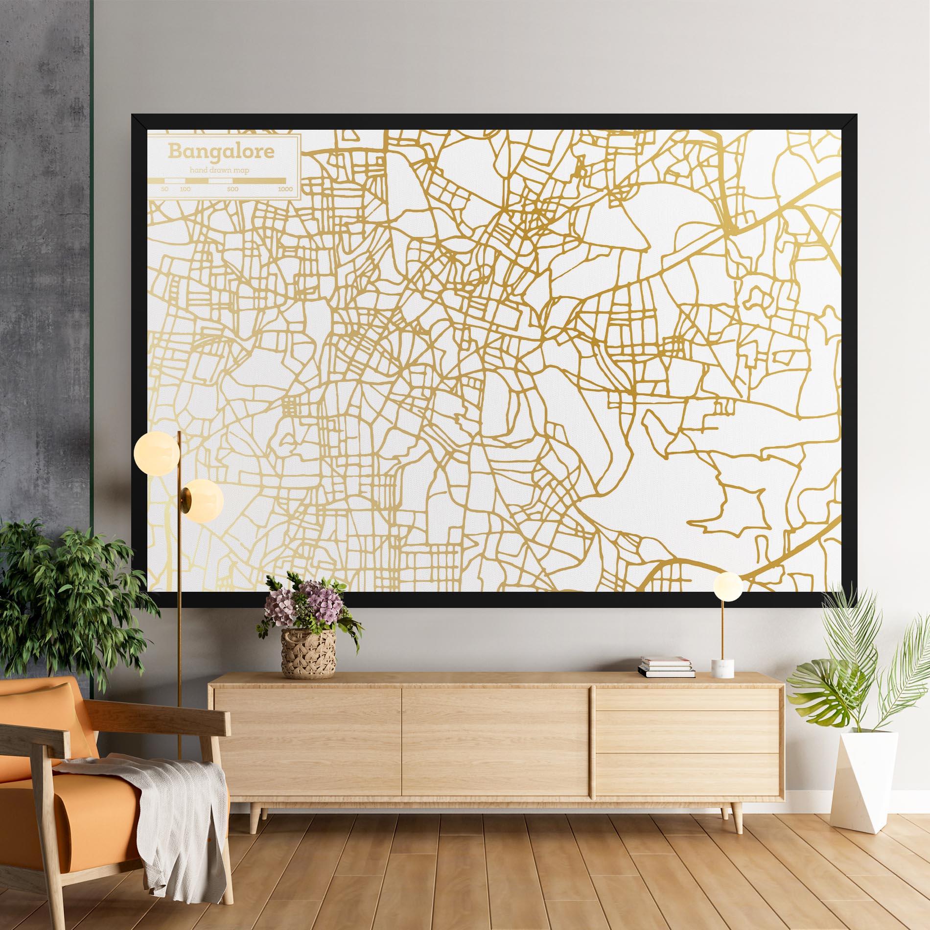 Leinwandbild Bangalore Map mockup 9