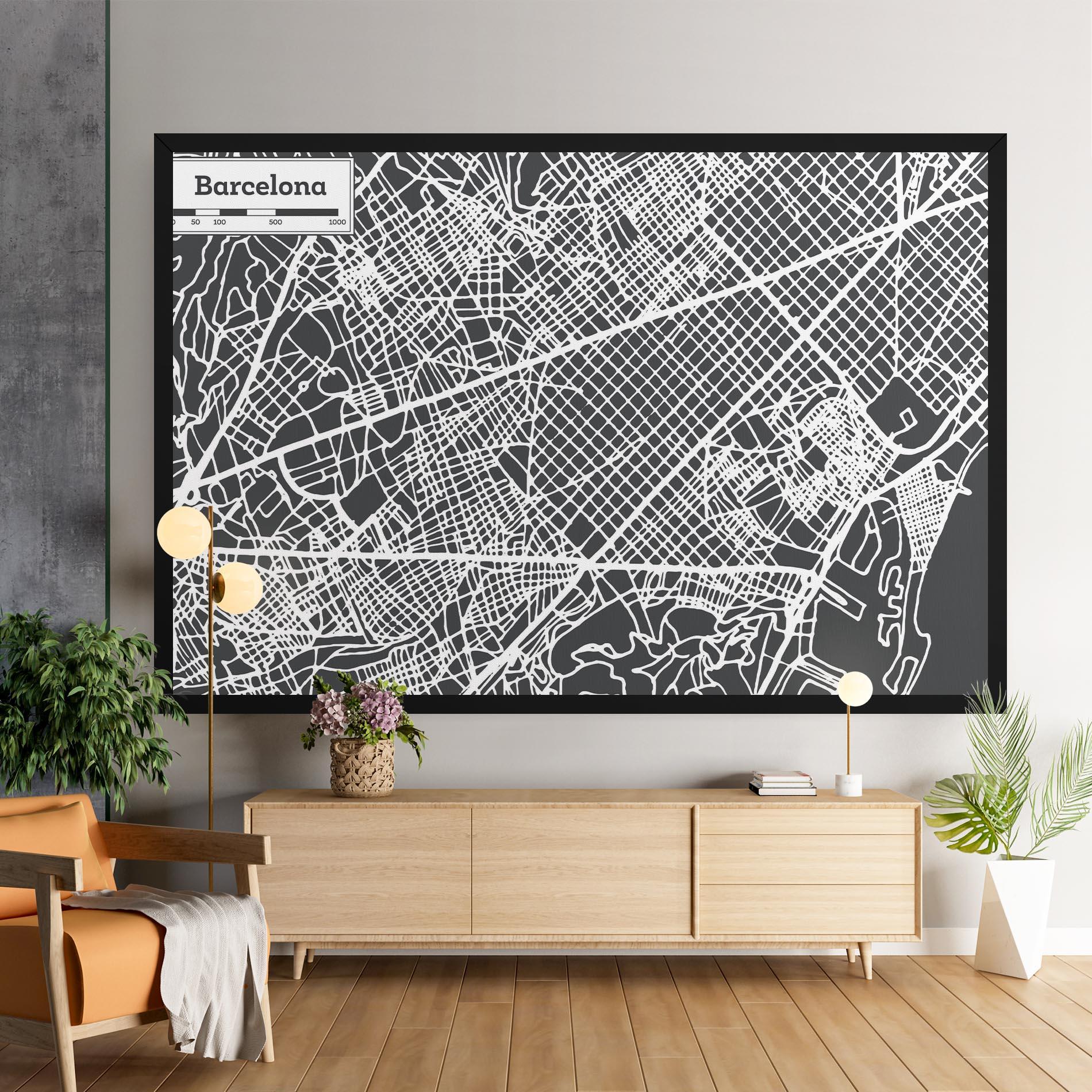 Leinwandbild Barcelona Map mockup 9