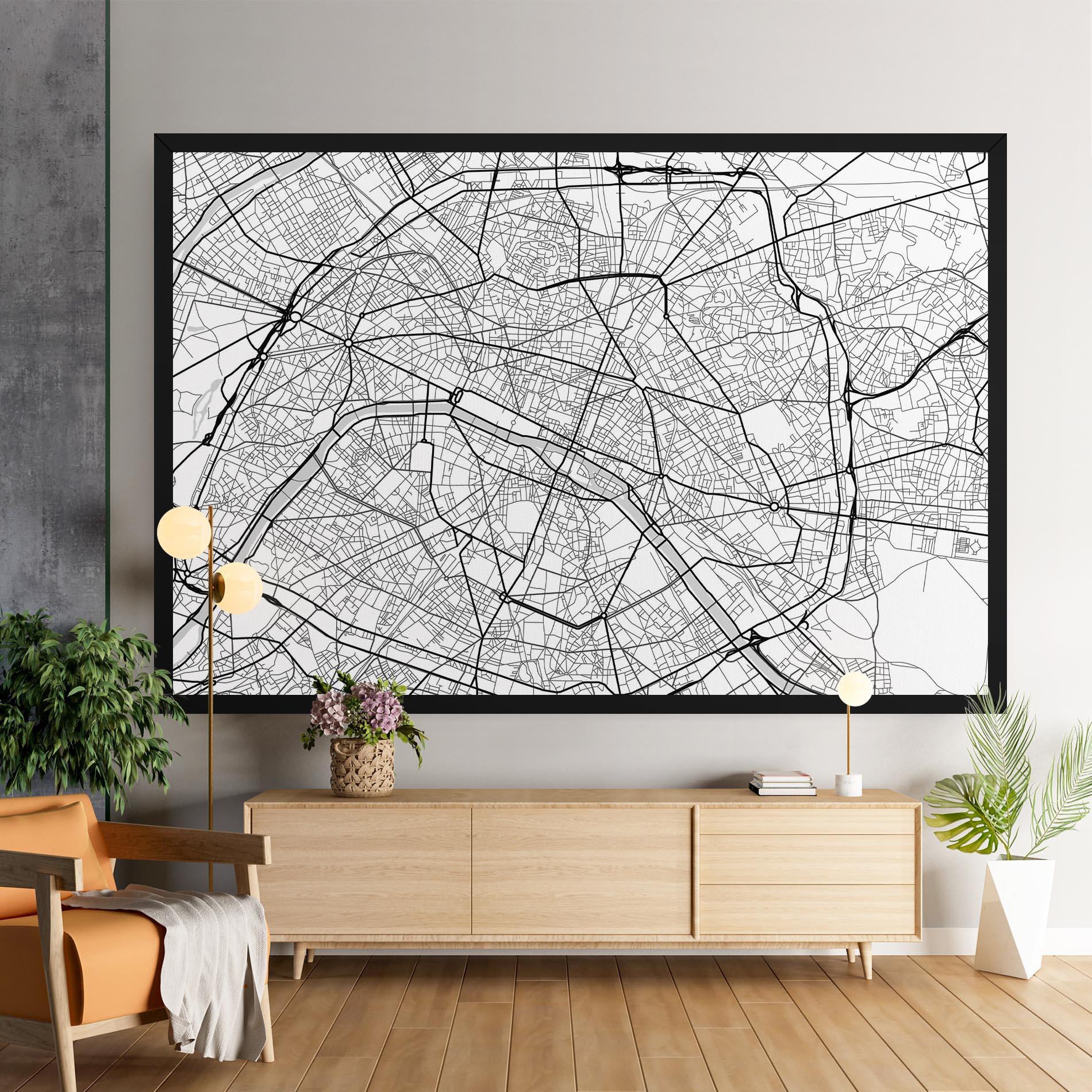 Leinwandbild City Black Line mockup 9