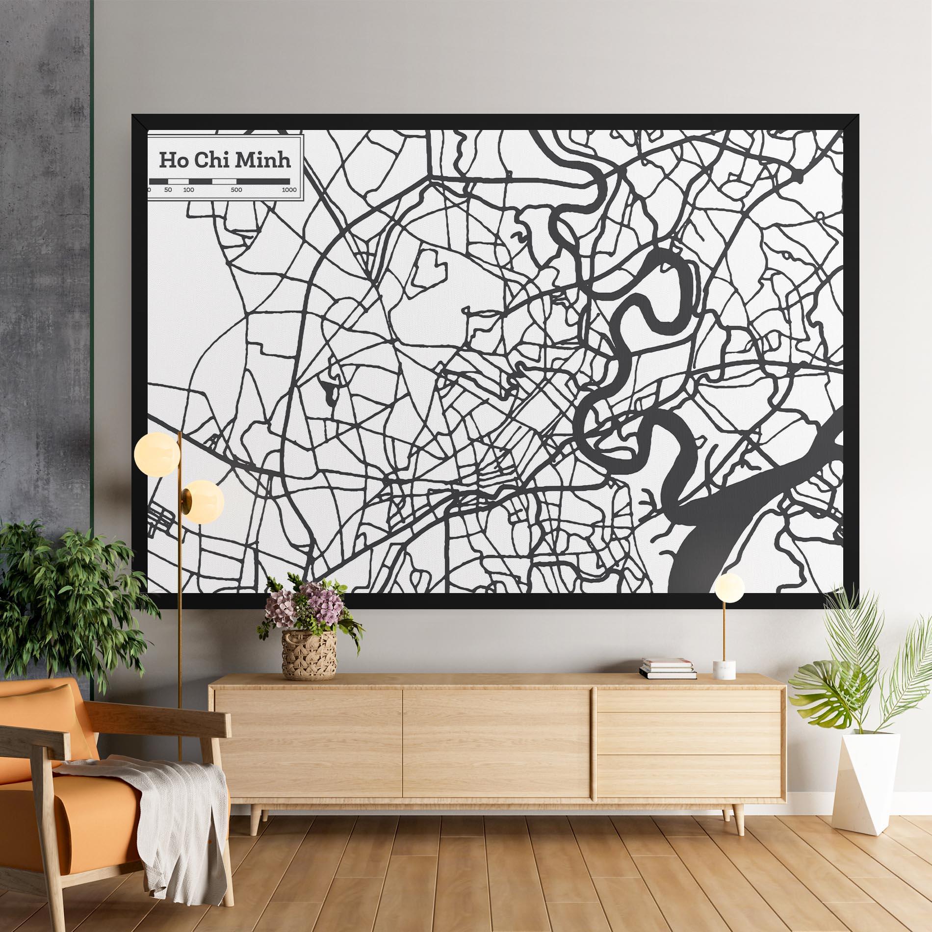 Leinwandbild Ho Chi Minh Map mockup 9