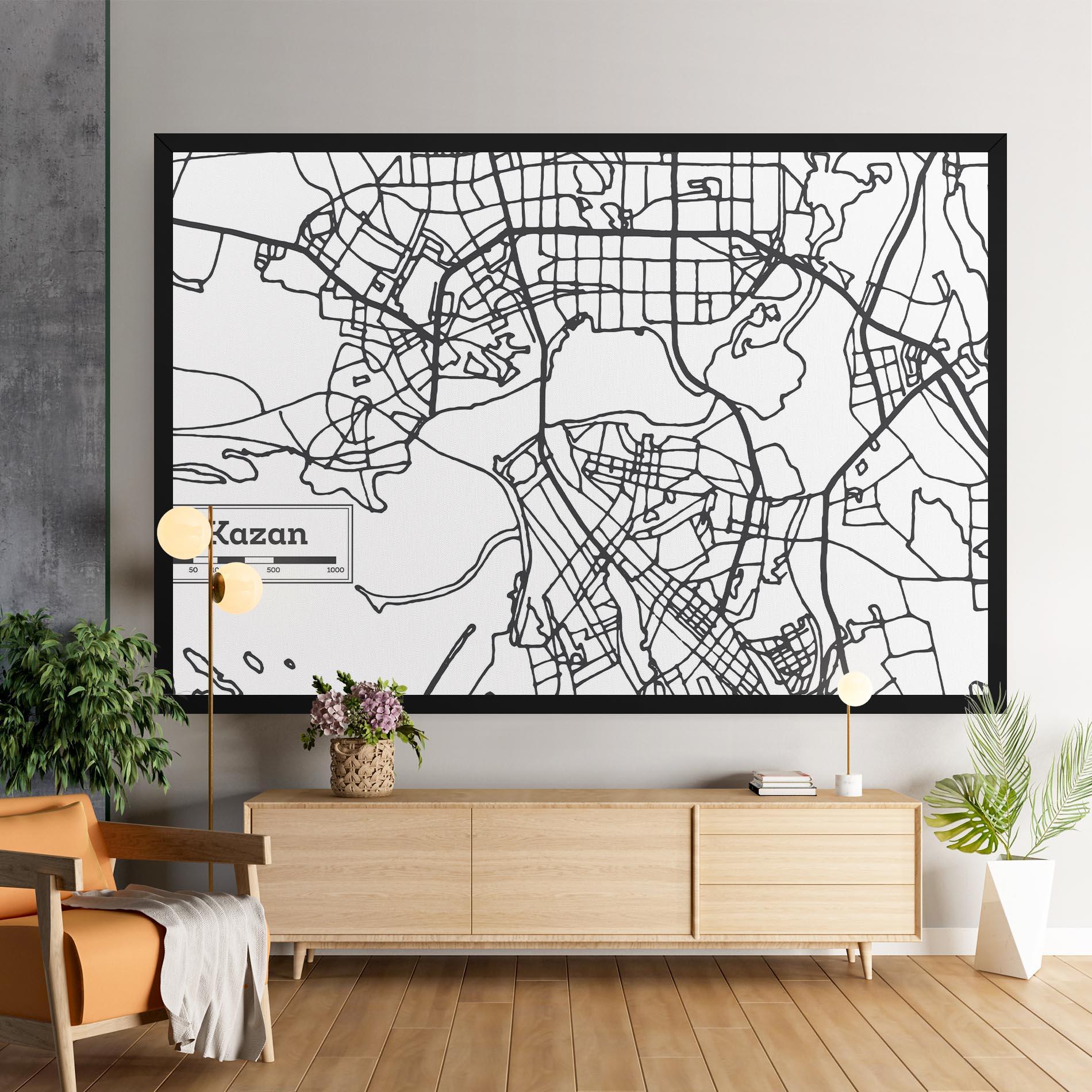Leinwandbild Kazan Map mockup 9