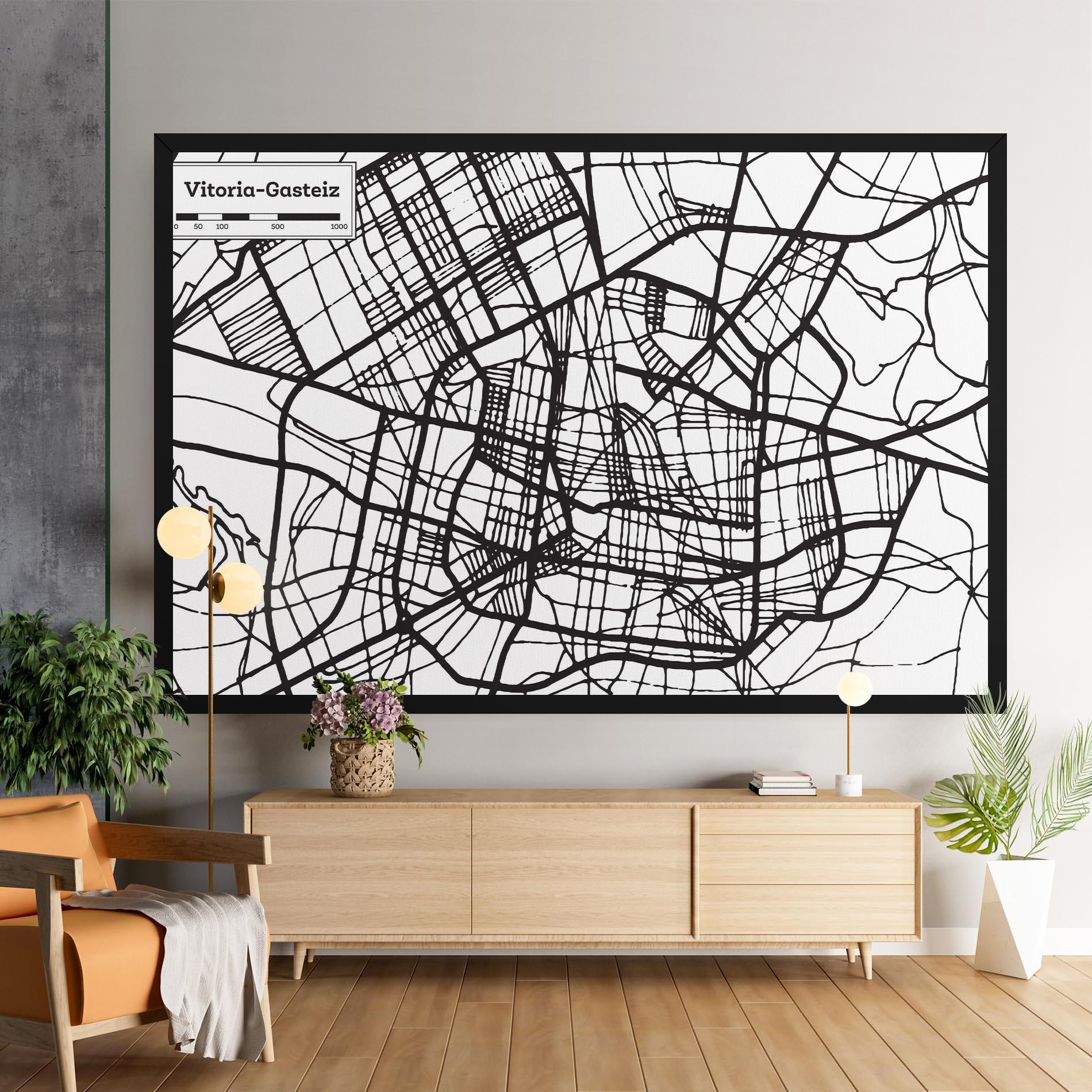 Leinwandbild Vitoria Gasteiz Map mockup 9