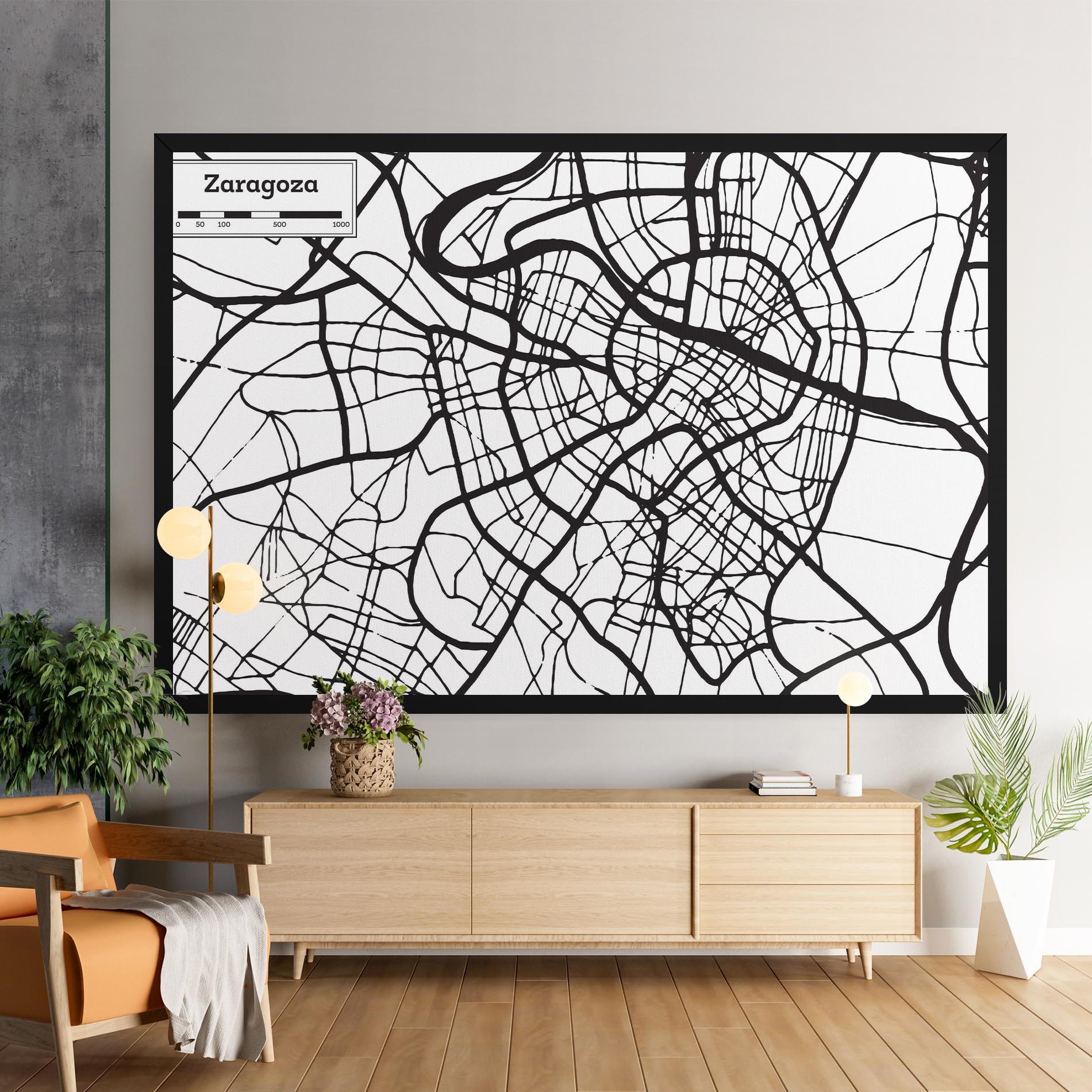 Leinwandbild Zaragoza City Map mockup 9