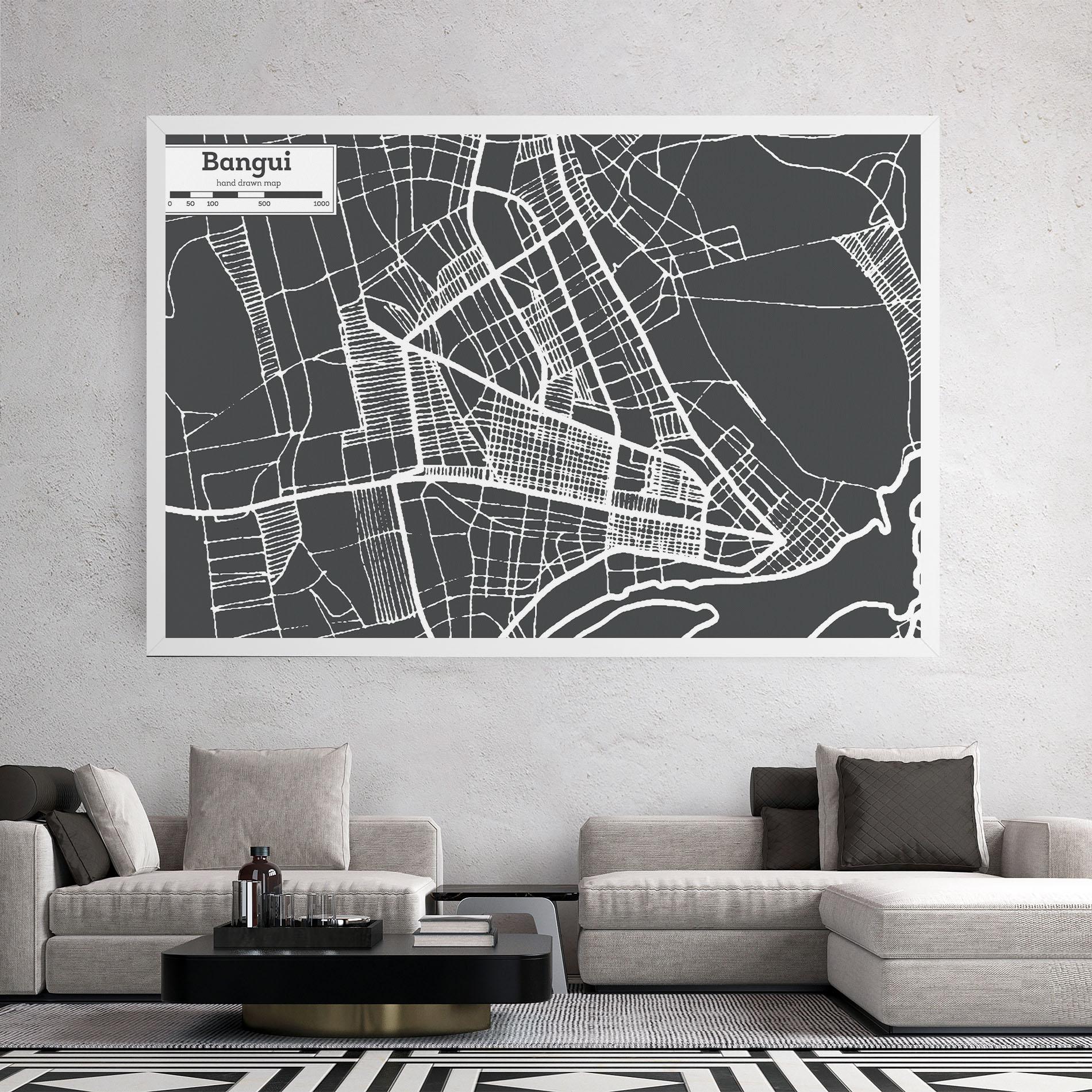 Leinwandbild Bangui Map mockup 2