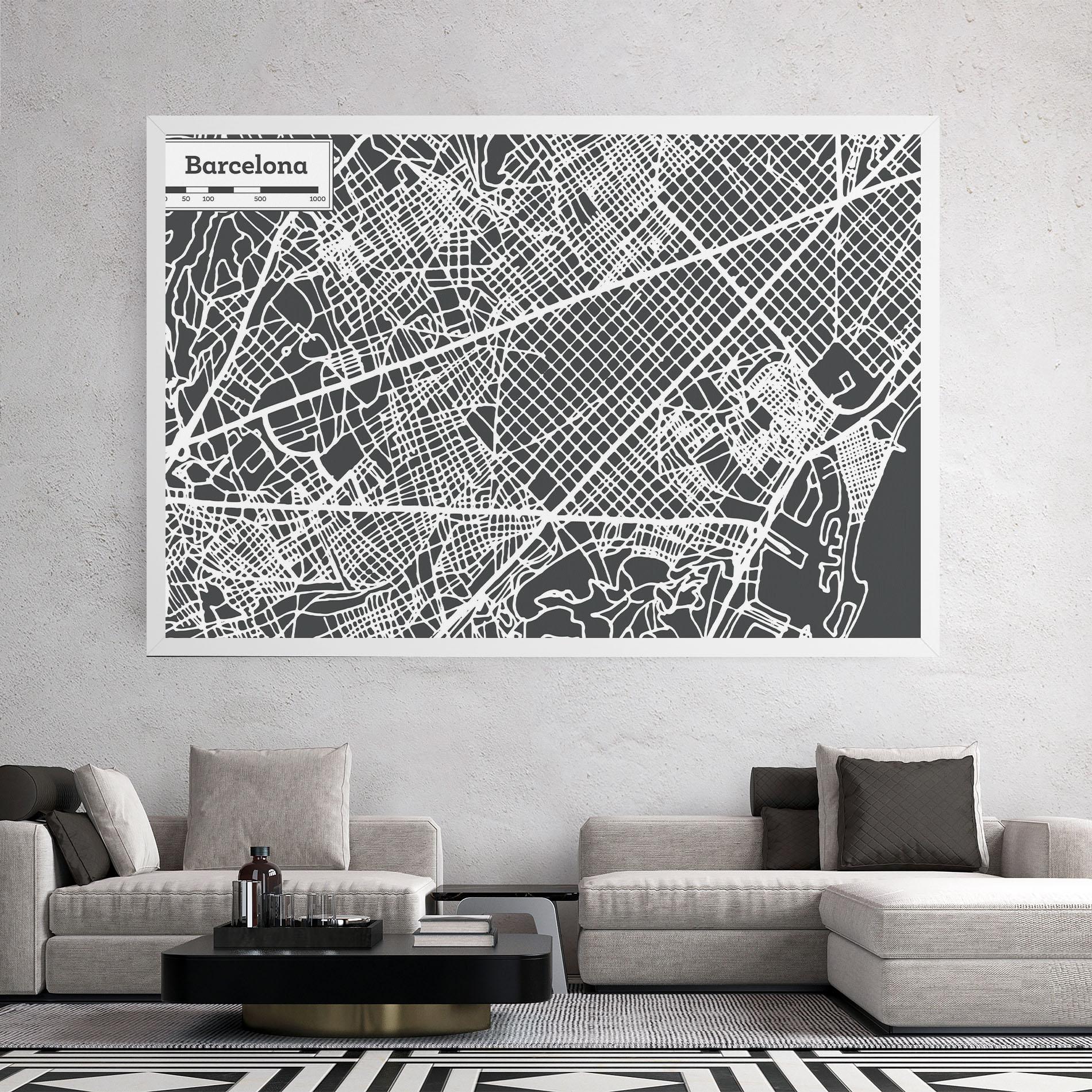 Leinwandbild Barcelona Map mockup 2
