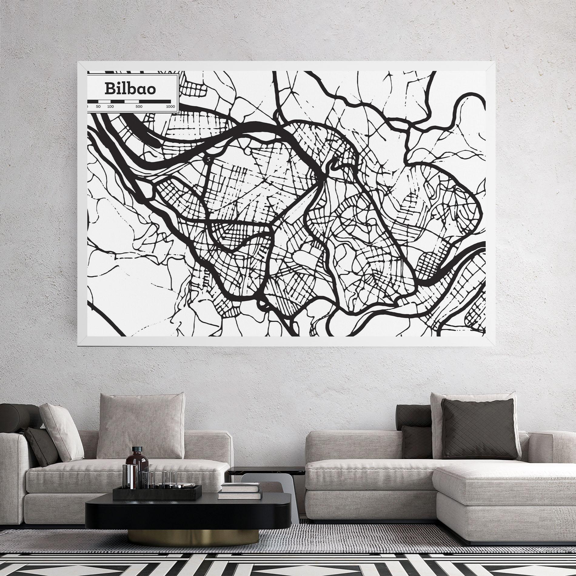 Leinwandbild Bilbao Map mockup 2