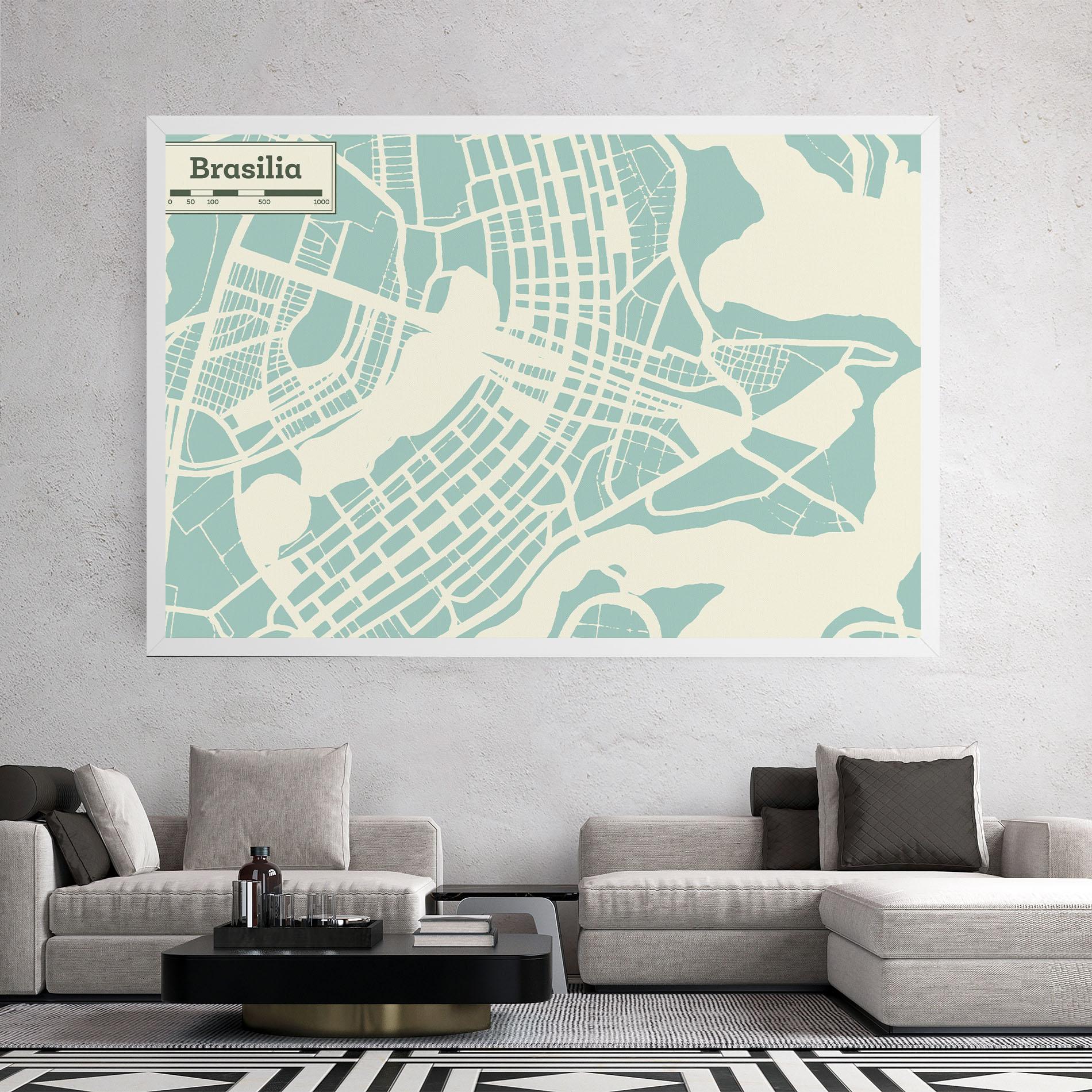 Leinwandbild Brasilia Map mockup 2