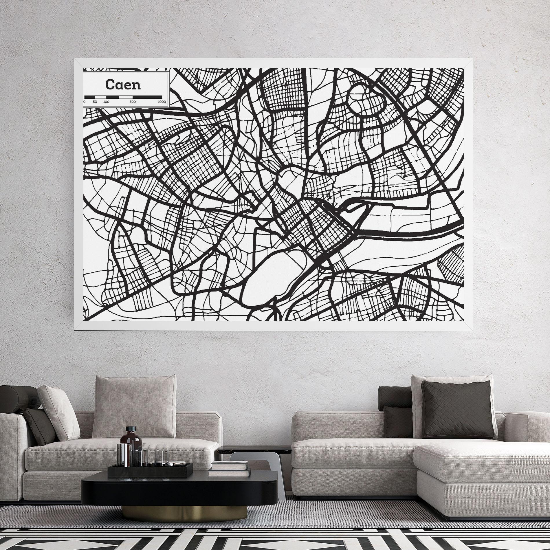 Leinwandbild Caen Map mockup 2