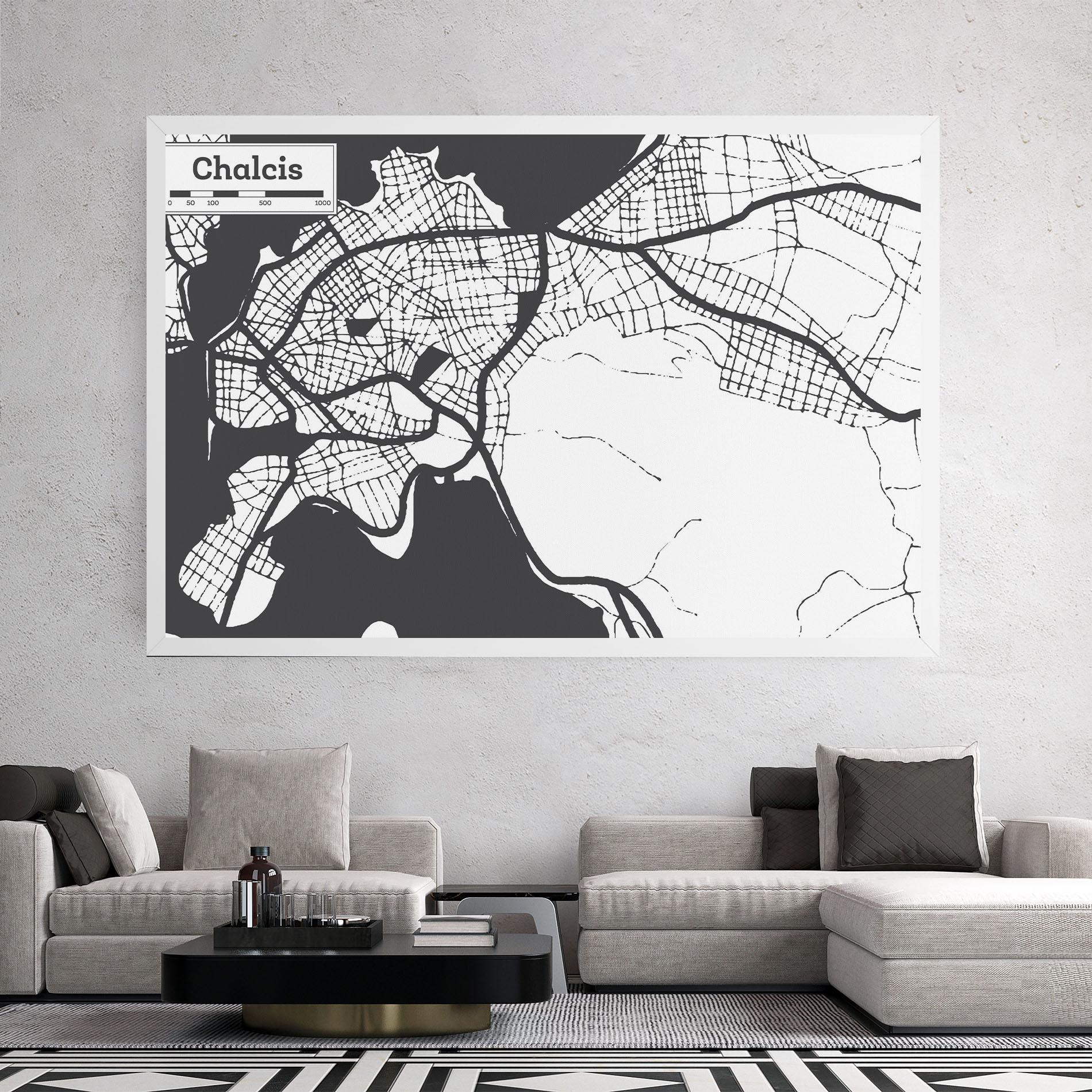 Leinwandbild Chalcis Map mockup 2