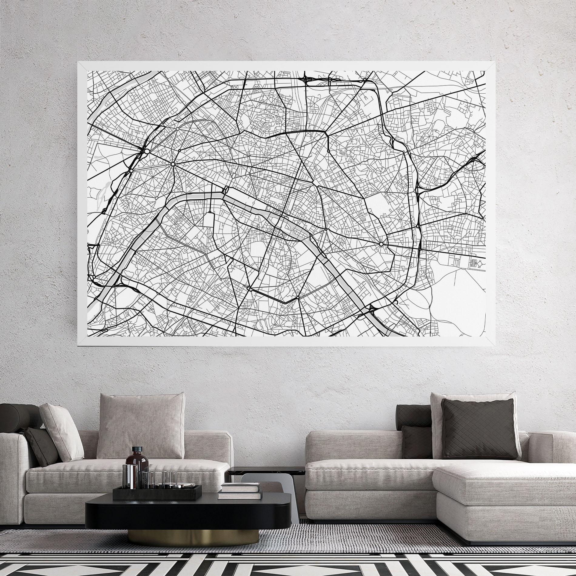 Leinwandbild City Black Line mockup 2