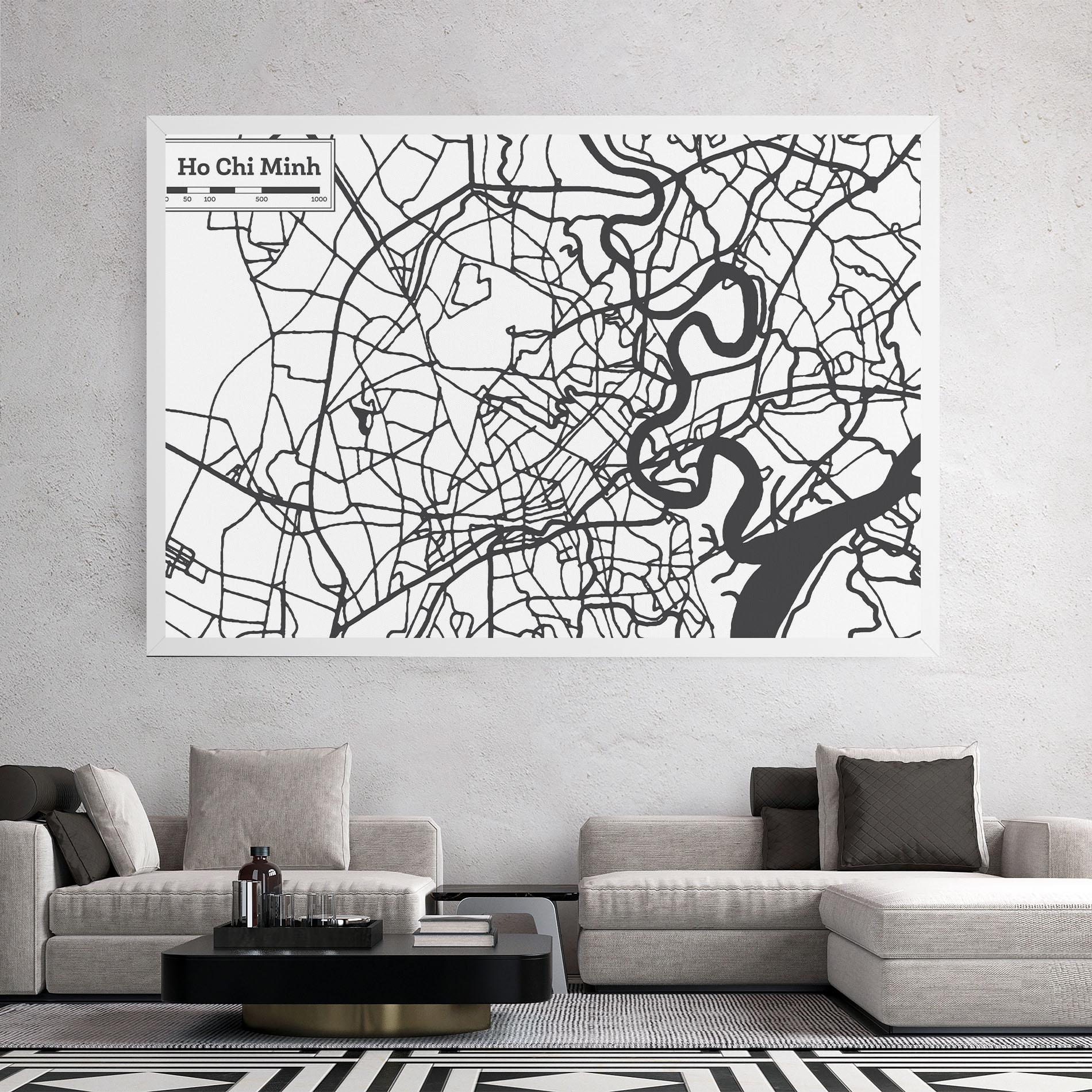 Leinwandbild Ho Chi Minh Map mockup 2