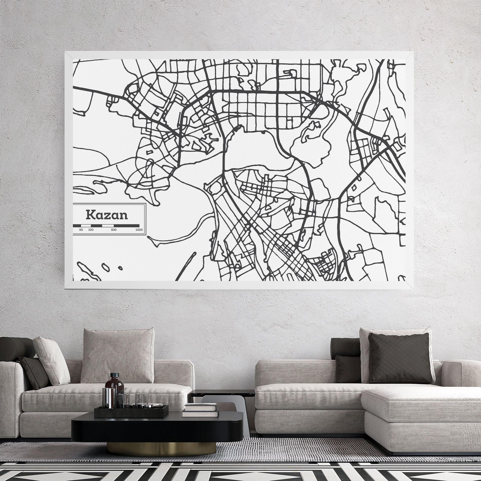 Leinwandbild Kazan Map mockup 2