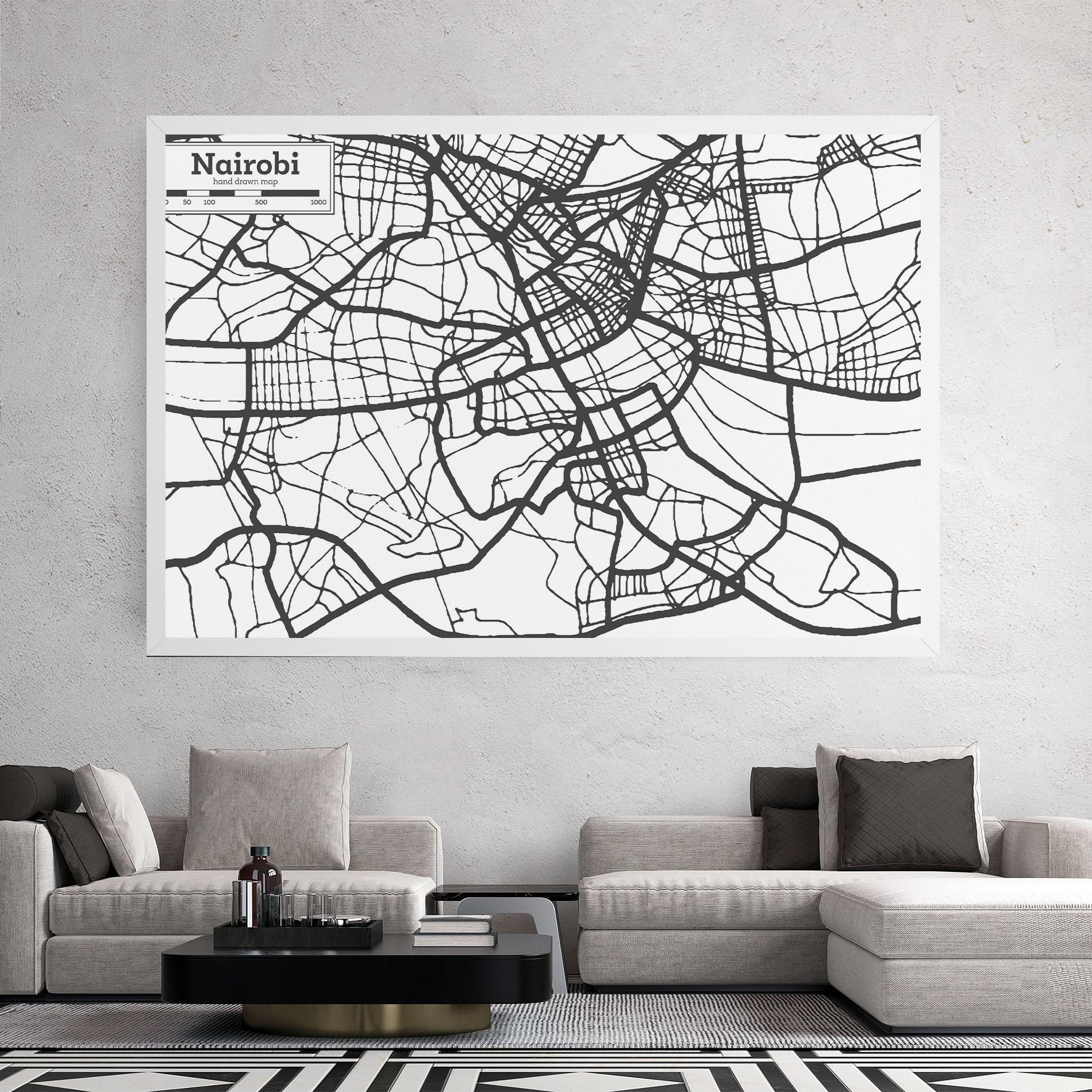 Leinwandbild Nairobi Map mockup 2