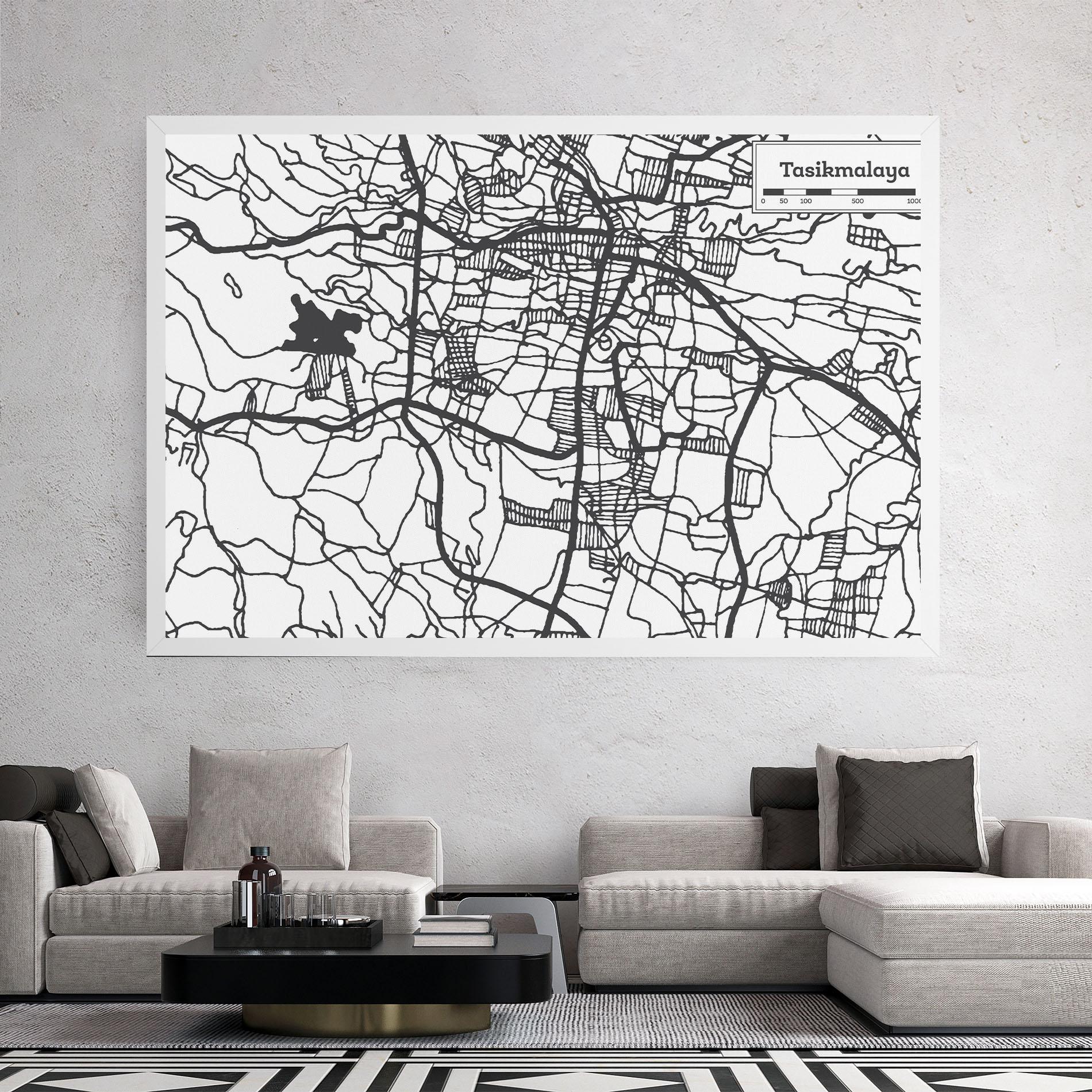 Leinwandbild Tasikmalaya Map mockup 2