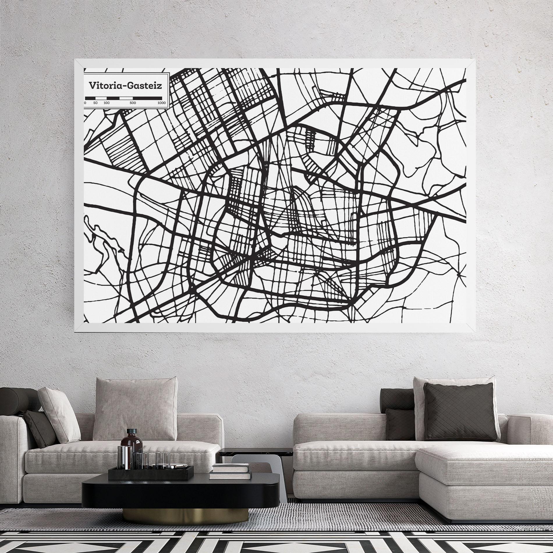 Leinwandbild Vitoria Gasteiz Map mockup 2