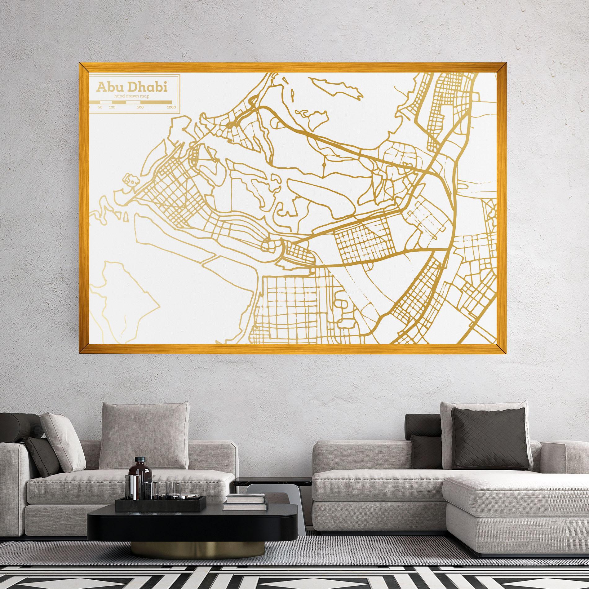 Leinwandbild Abu Dhabi Map mockup 2