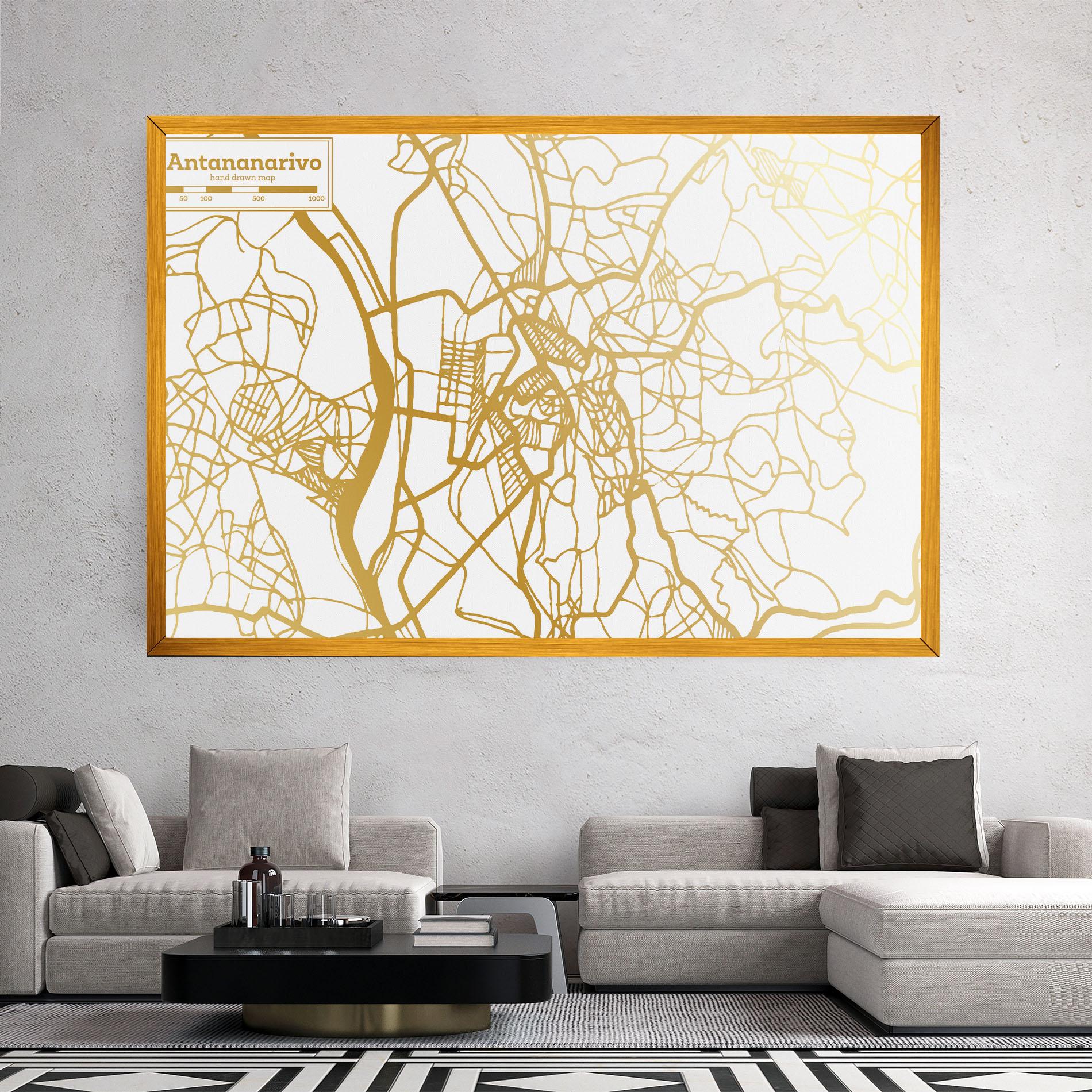 Leinwandbild Antananarivo Map mockup 2