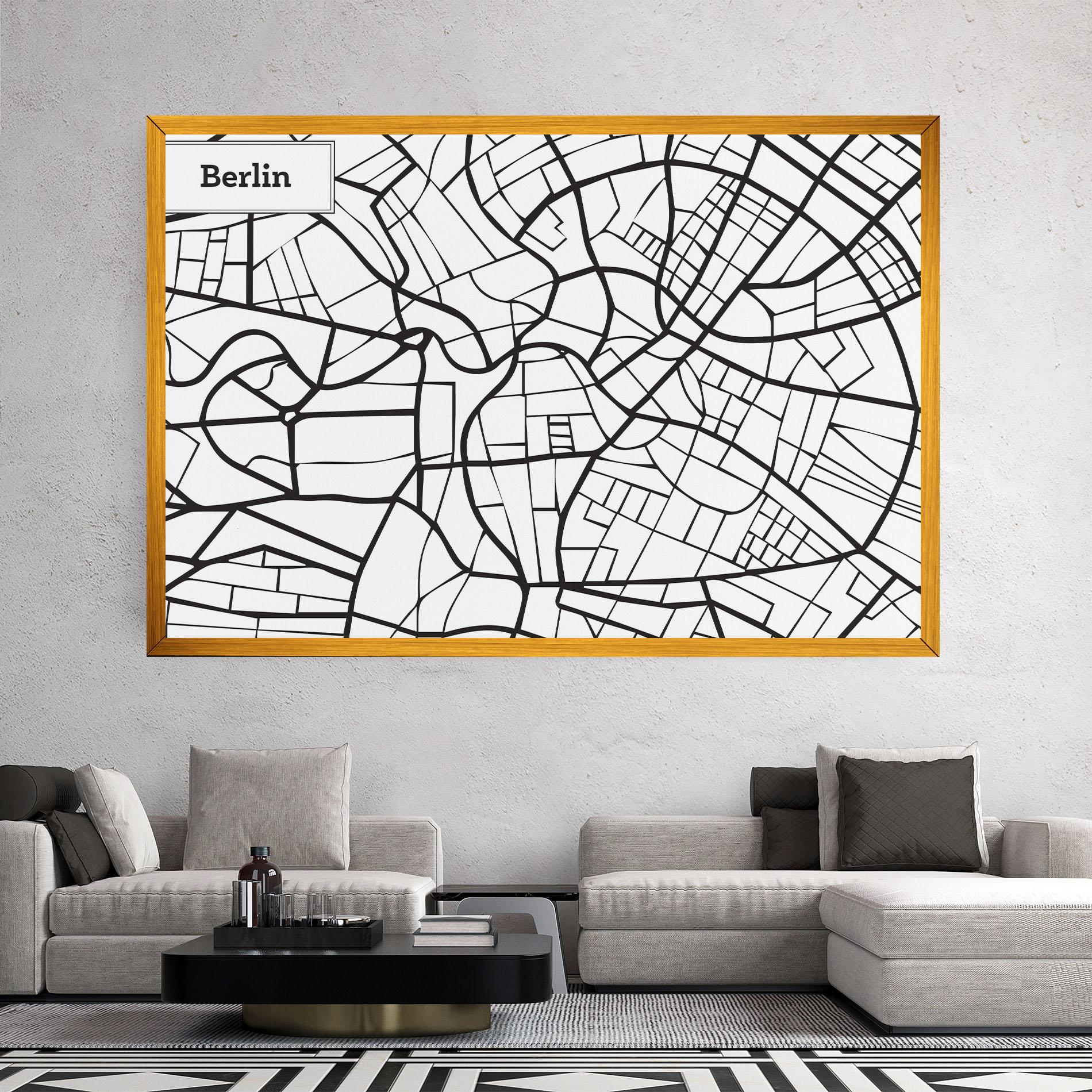 Leinwandbild Berlin Map mockup 2