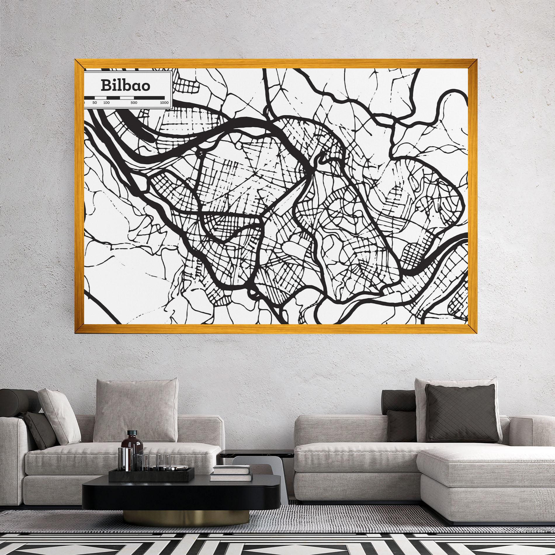 Leinwandbild Bilbao Map mockup 2