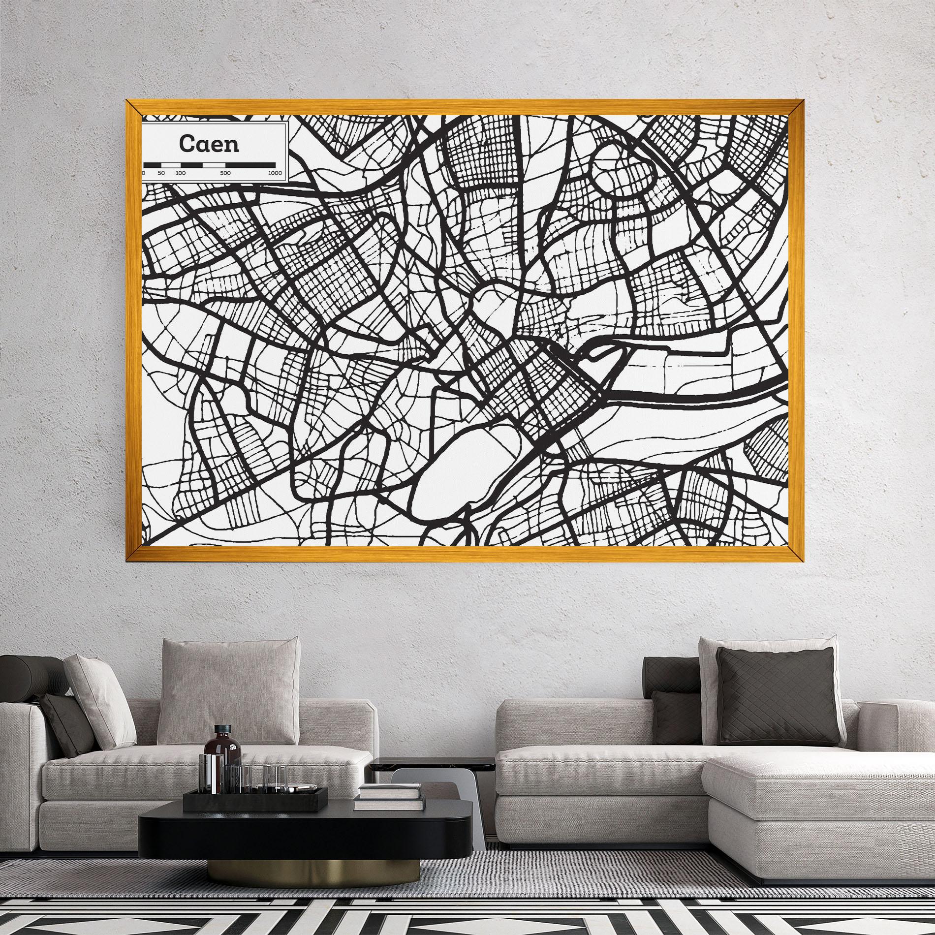 Leinwandbild Caen Map mockup 2