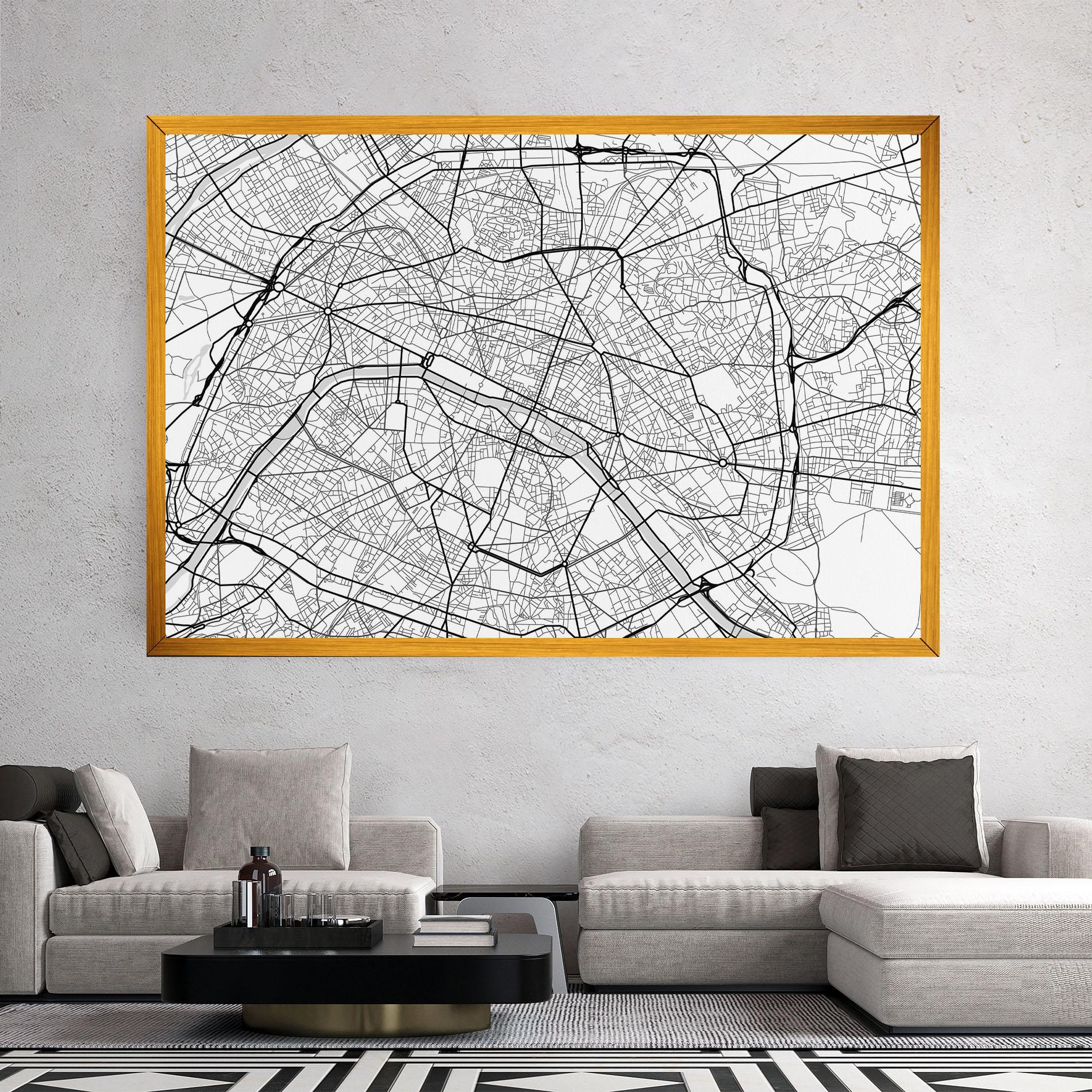 Leinwandbild City Black Line mockup 2