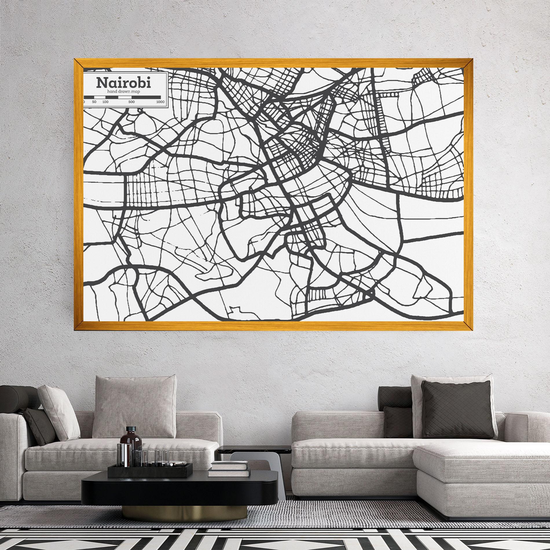 Leinwandbild Nairobi Map mockup 2