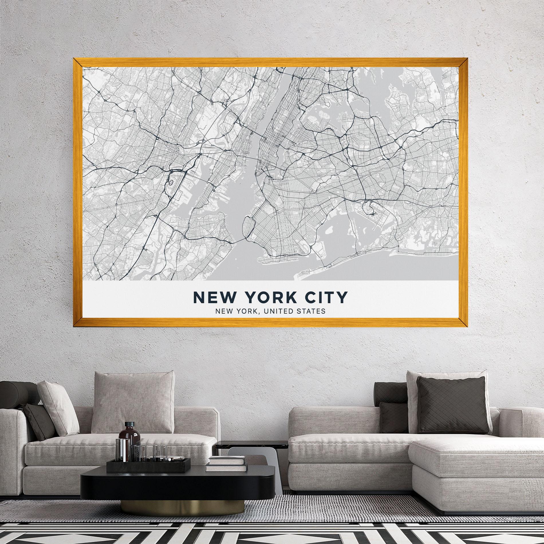 Leinwandbild New York Map mockup 2