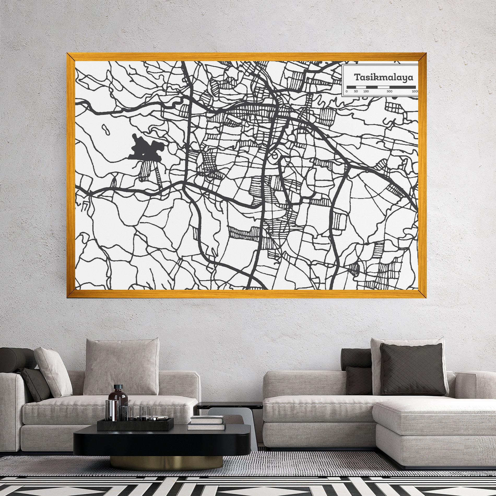 Leinwandbild Tasikmalaya Map mockup 2