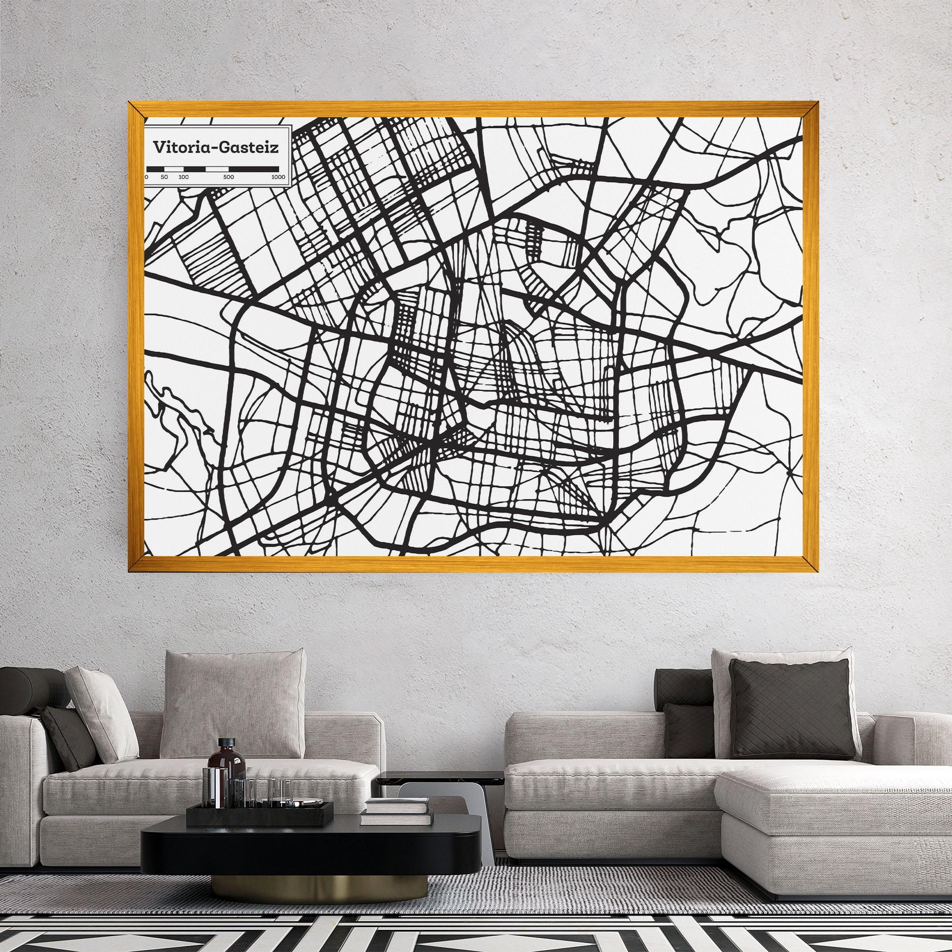 Leinwandbild Vitoria Gasteiz Map mockup 2