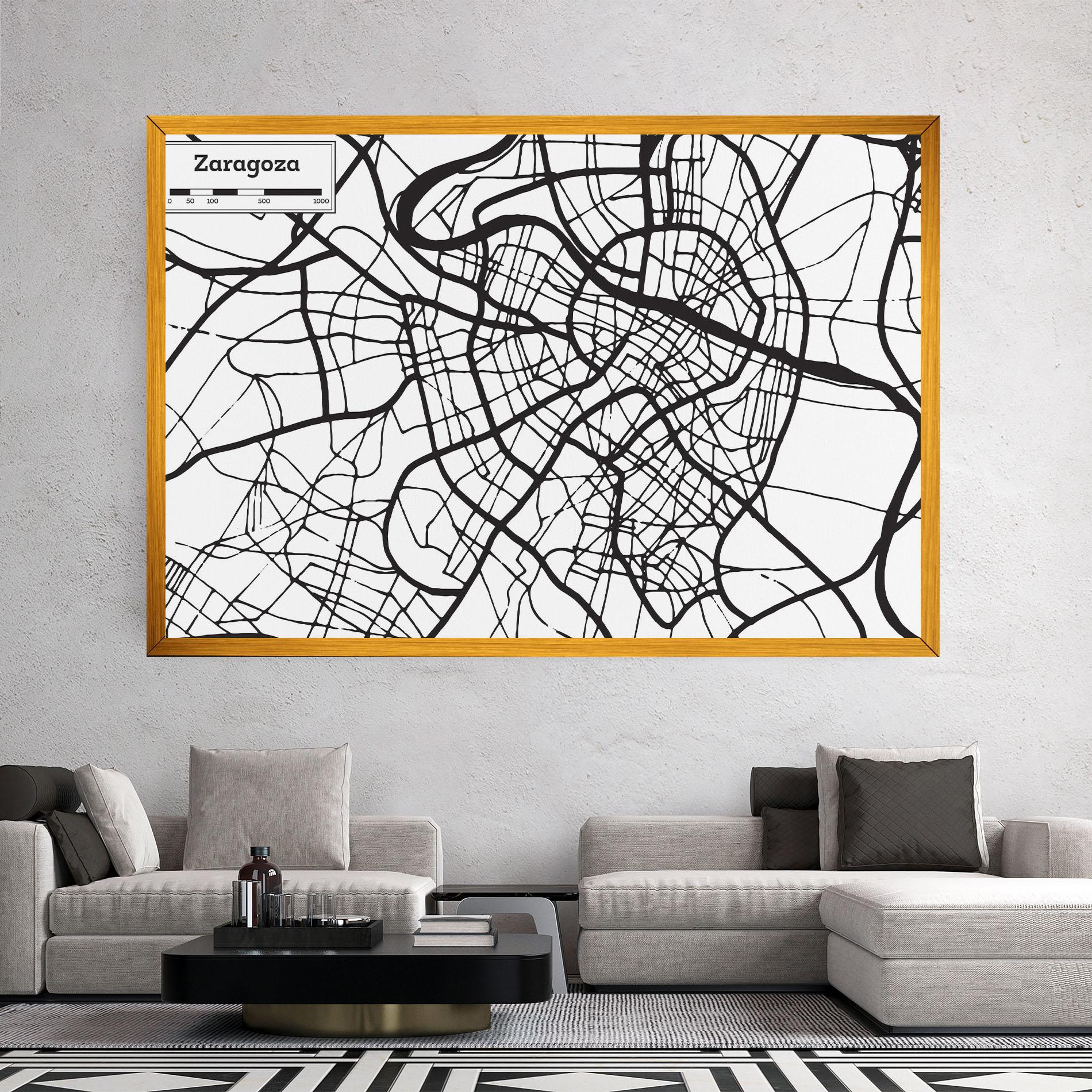 Leinwandbild Zaragoza City Map mockup 2