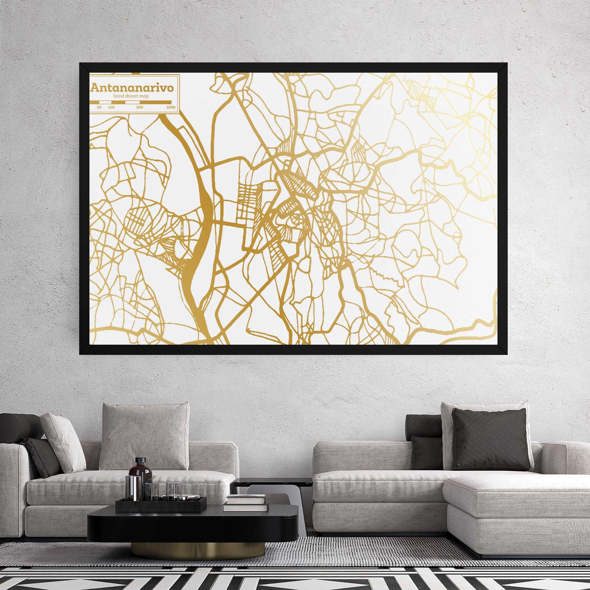 Leinwandbild Antananarivo Map mockup 2