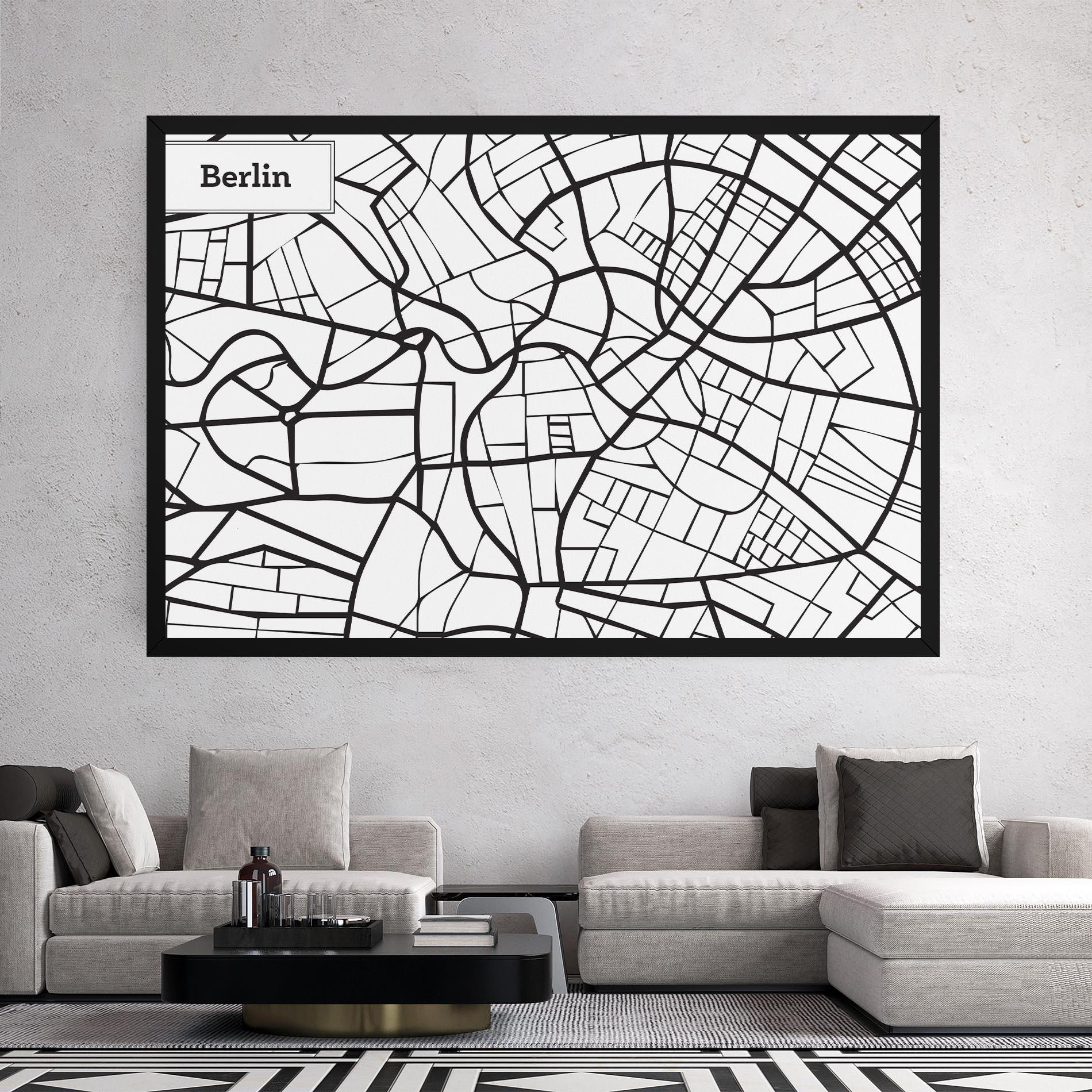 Leinwandbild Berlin Map mockup 2