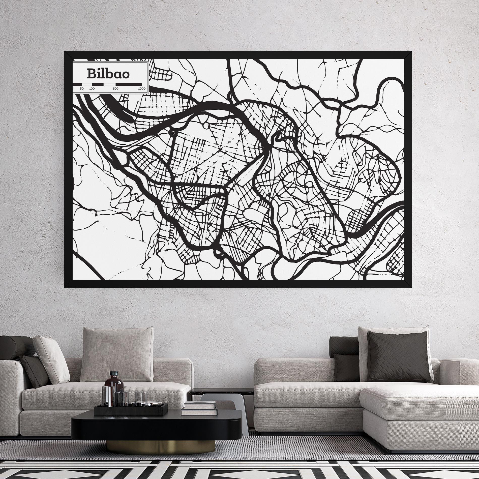 Leinwandbild Bilbao Map mockup 2