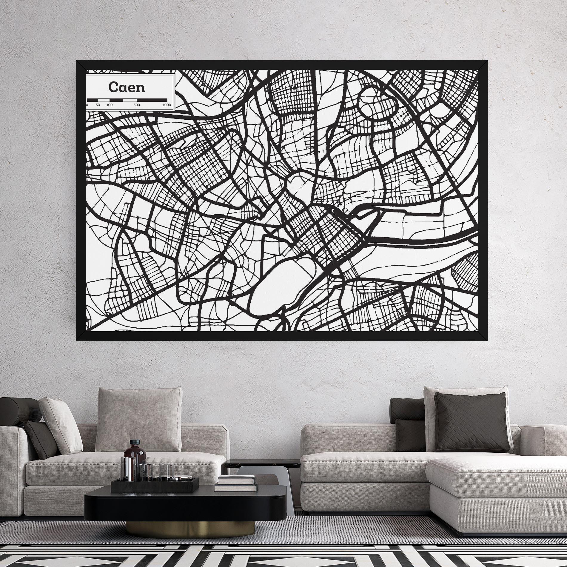 Leinwandbild Caen Map mockup 2