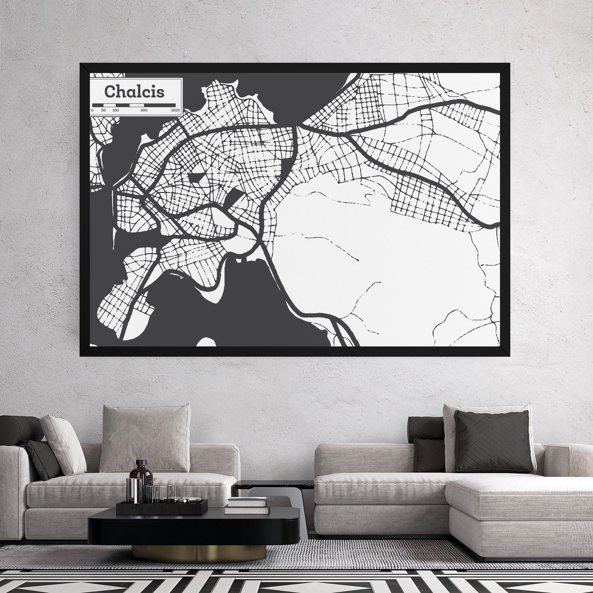 Leinwandbild Chalcis Map mockup 2