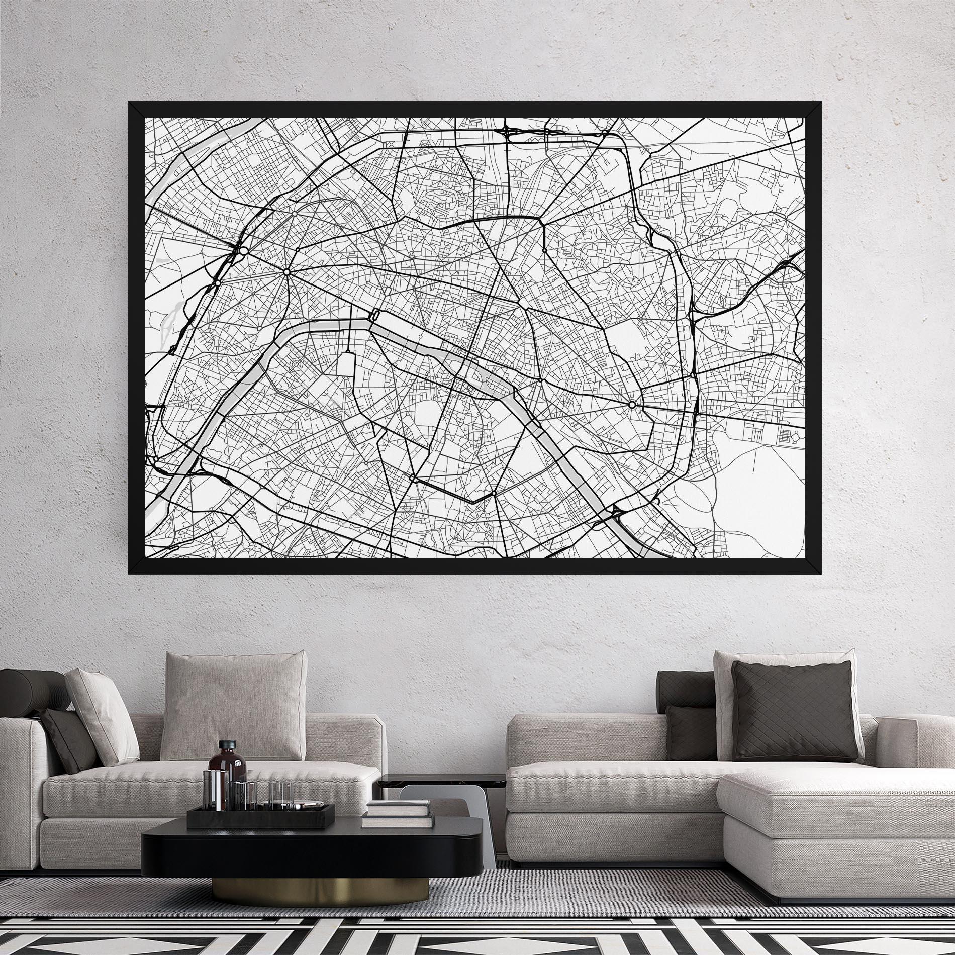 Leinwandbild City Black Line mockup 2