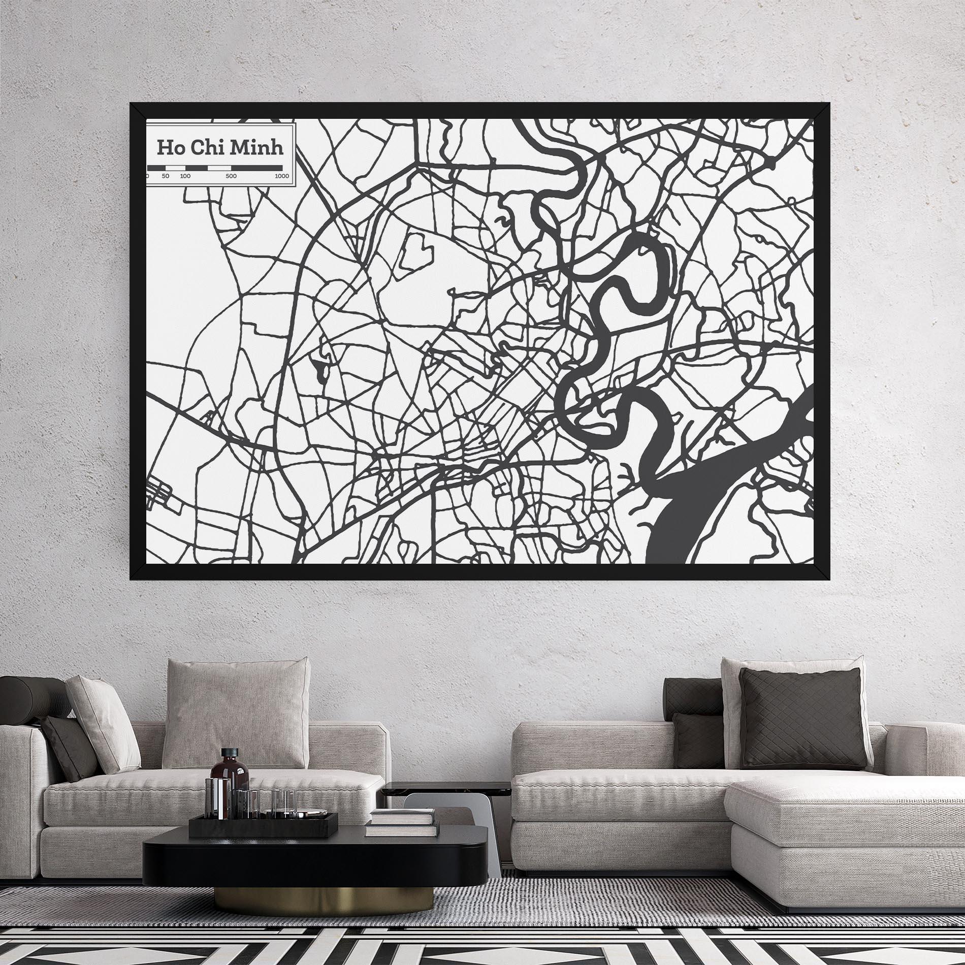 Leinwandbild Ho Chi Minh Map mockup 2