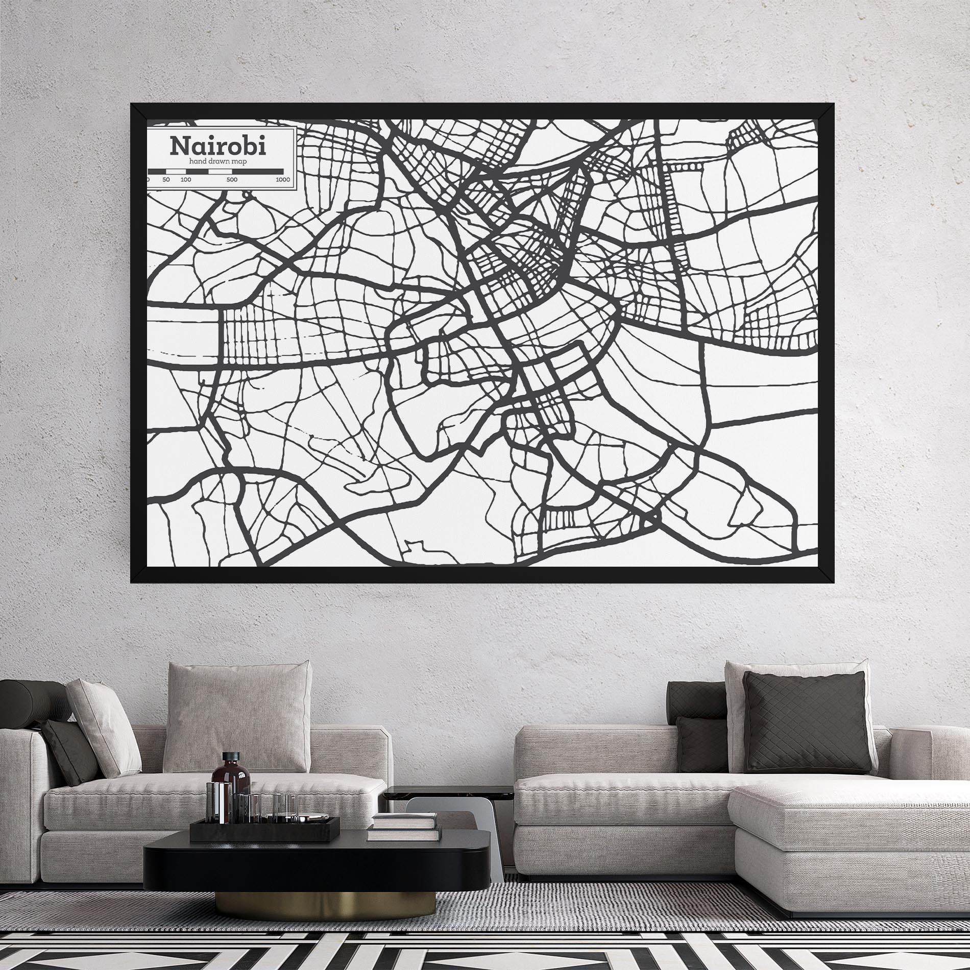 Leinwandbild Nairobi Map mockup 2