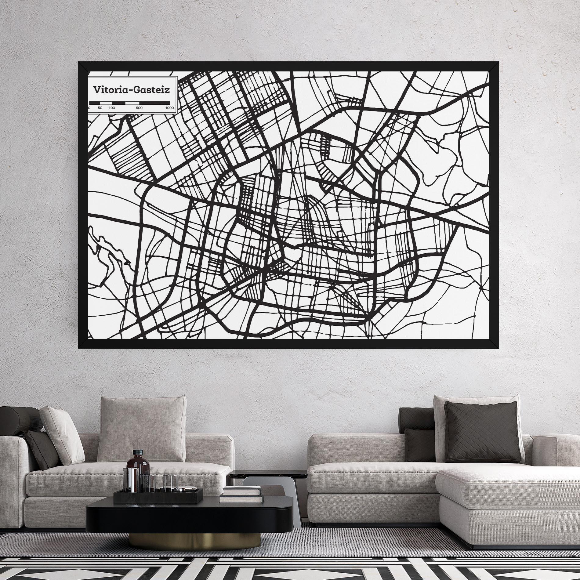 Leinwandbild Vitoria Gasteiz Map mockup 2