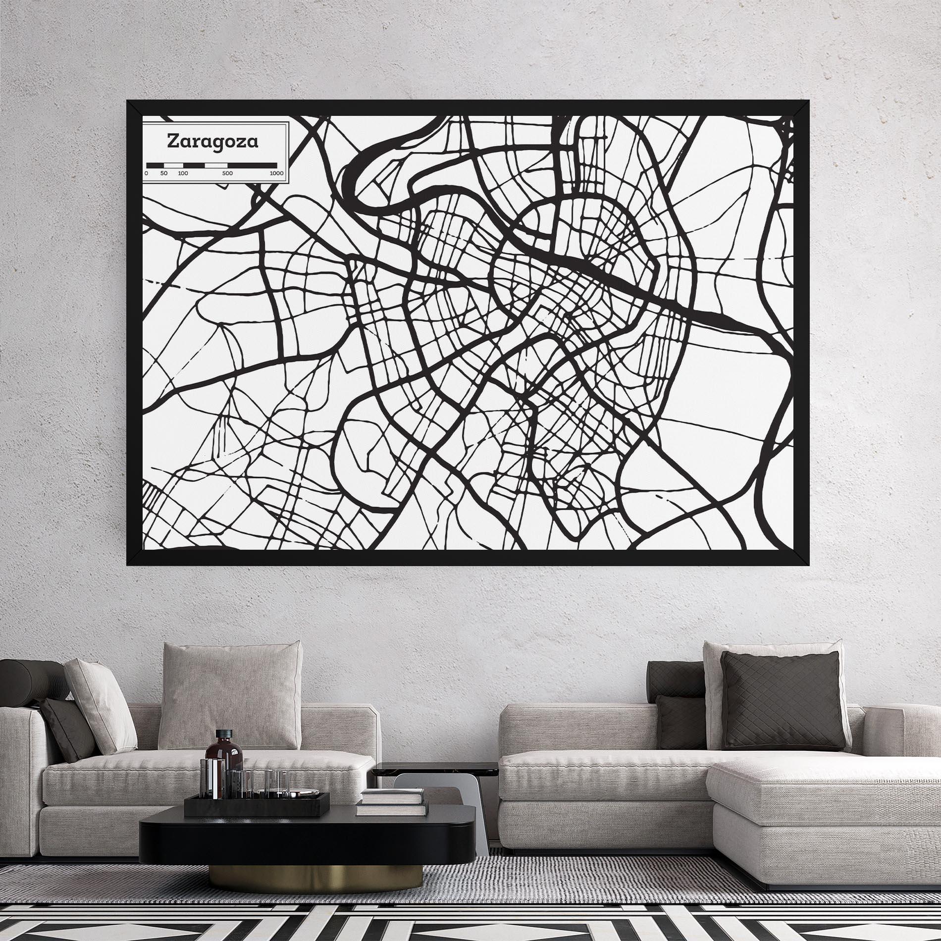 Leinwandbild Zaragoza City Map mockup 2