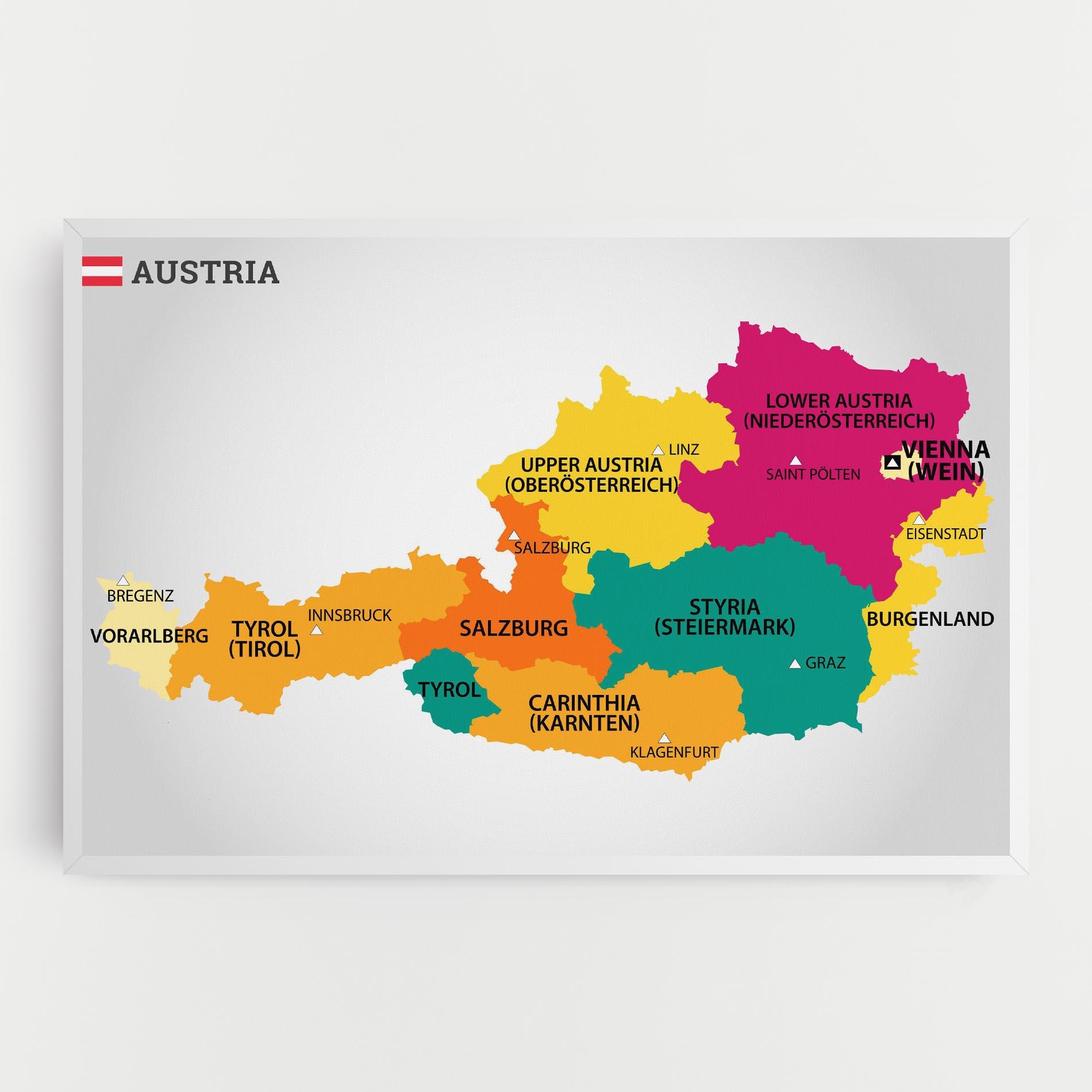 Leinwandbild Austria Color Map mockup 0