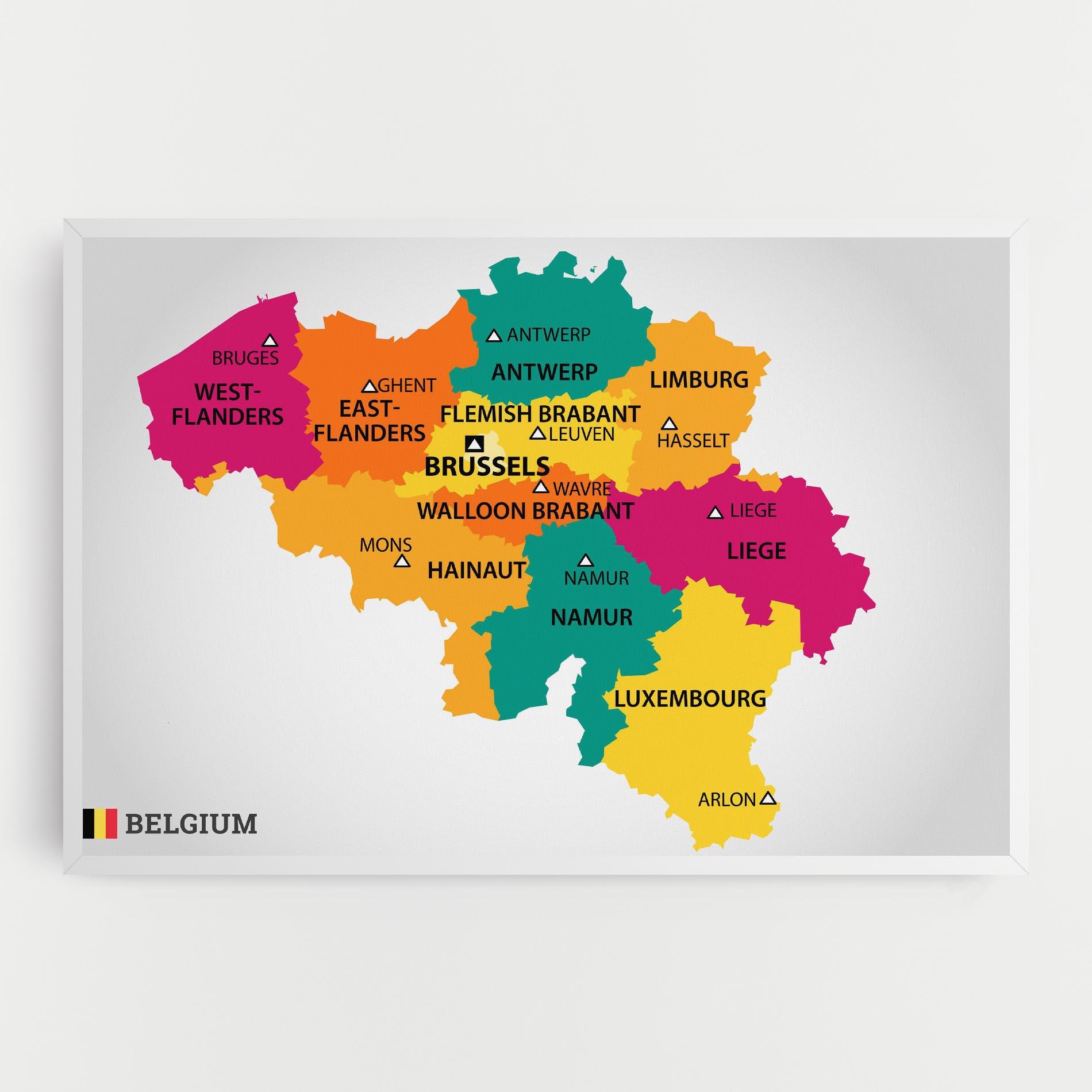 Leinwandbild Belgium Color Map mockup 0
