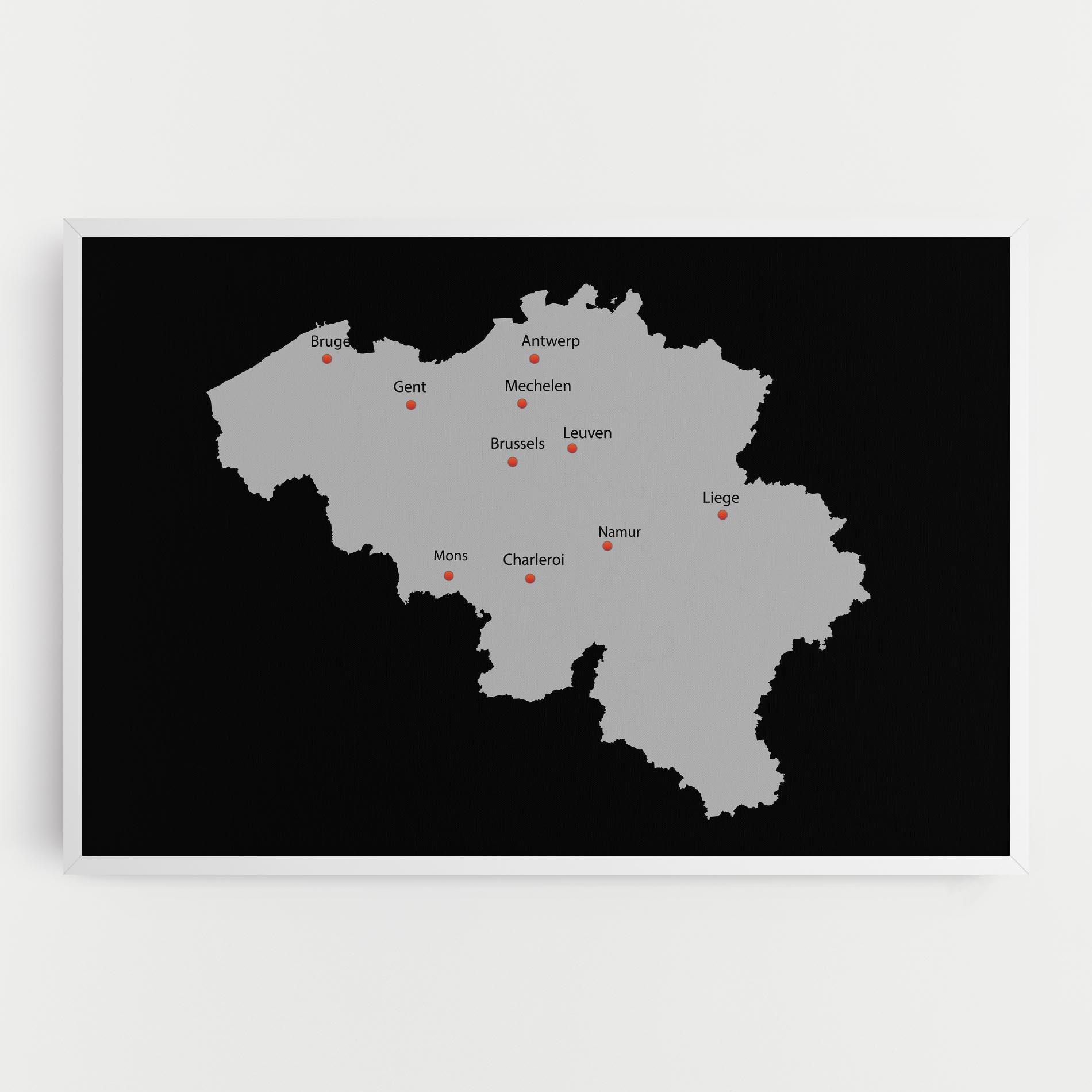 Leinwandbild Belgium Map mockup 0