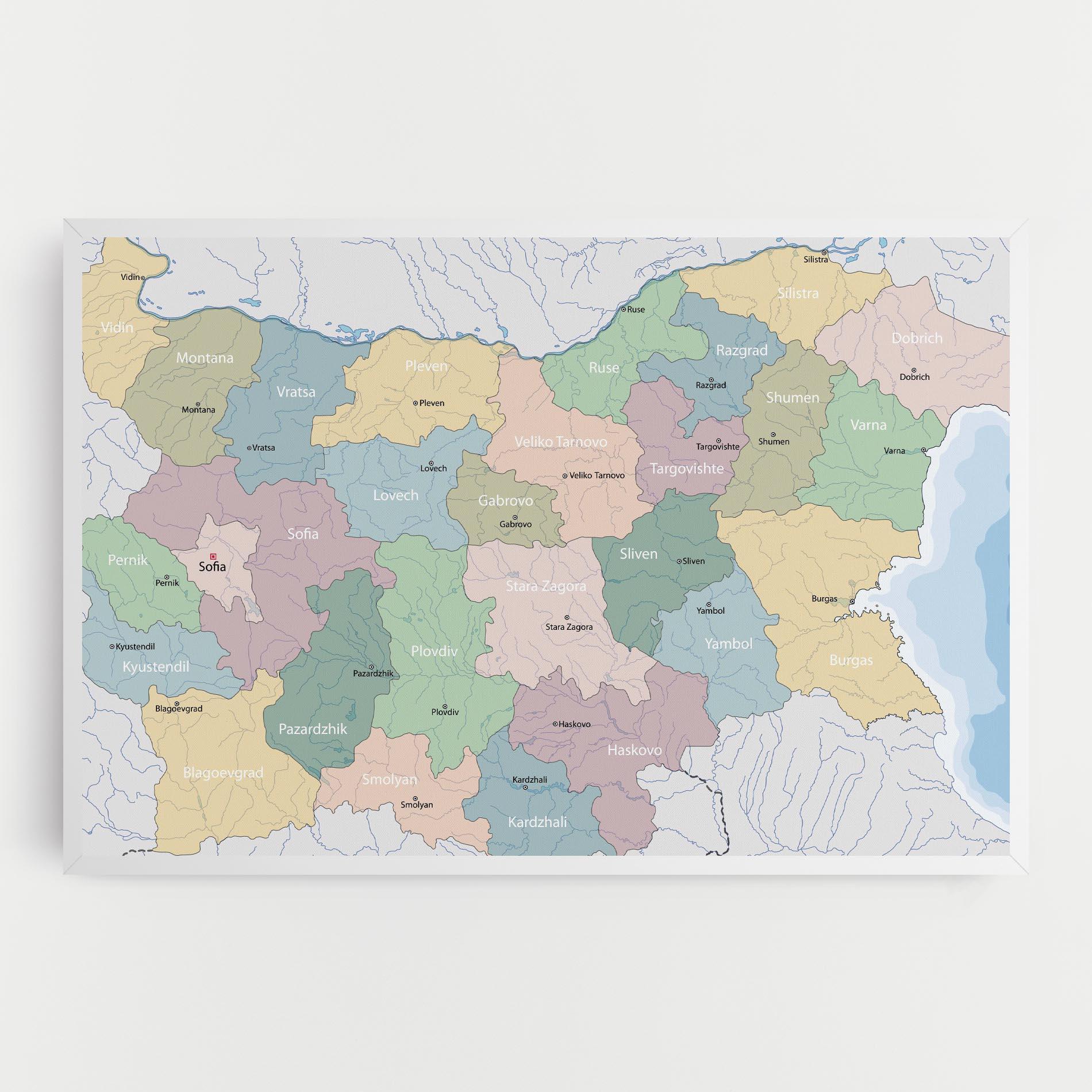 Leinwandbild Bulgaria Map mockup 0