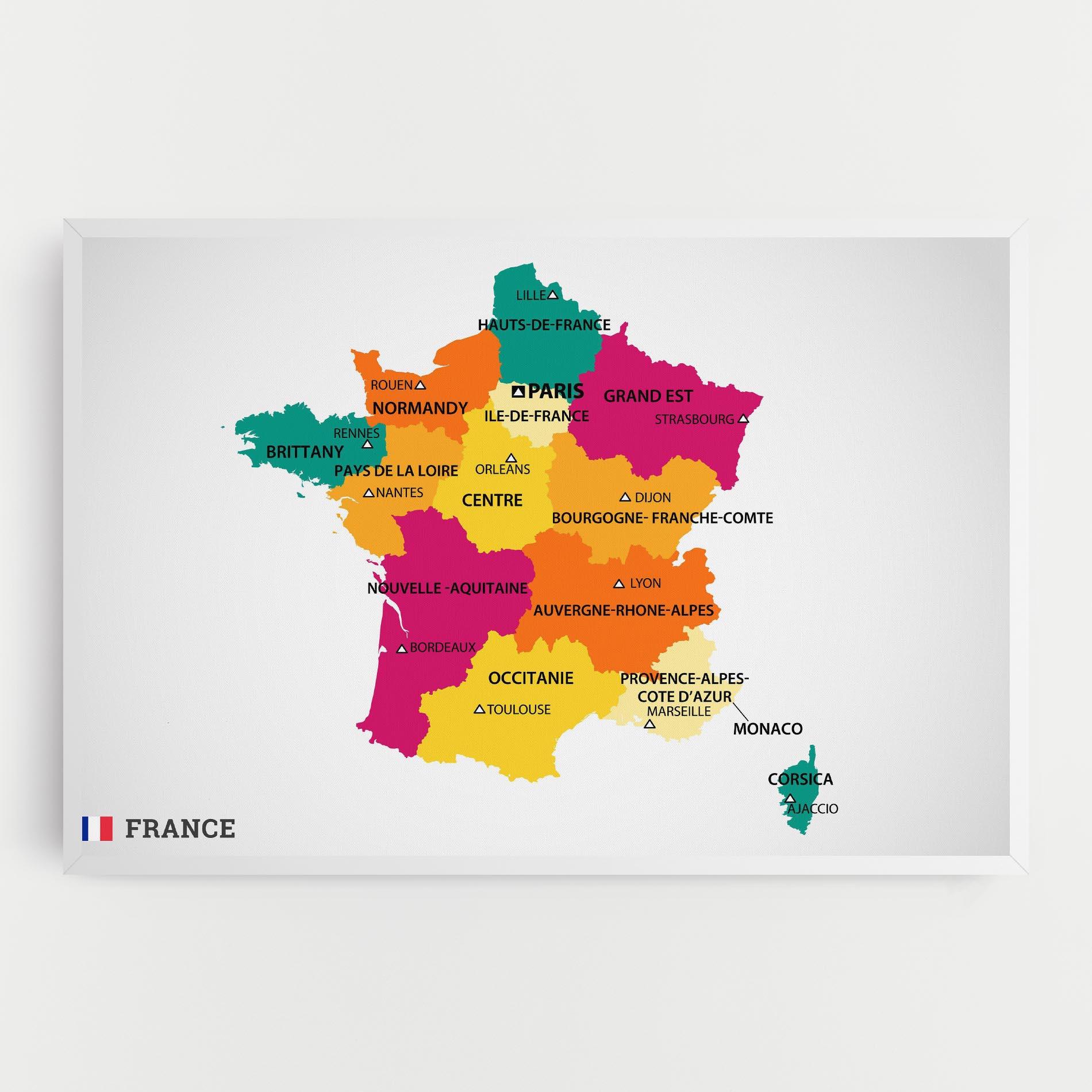 Leinwandbild France Color Map mockup 0
