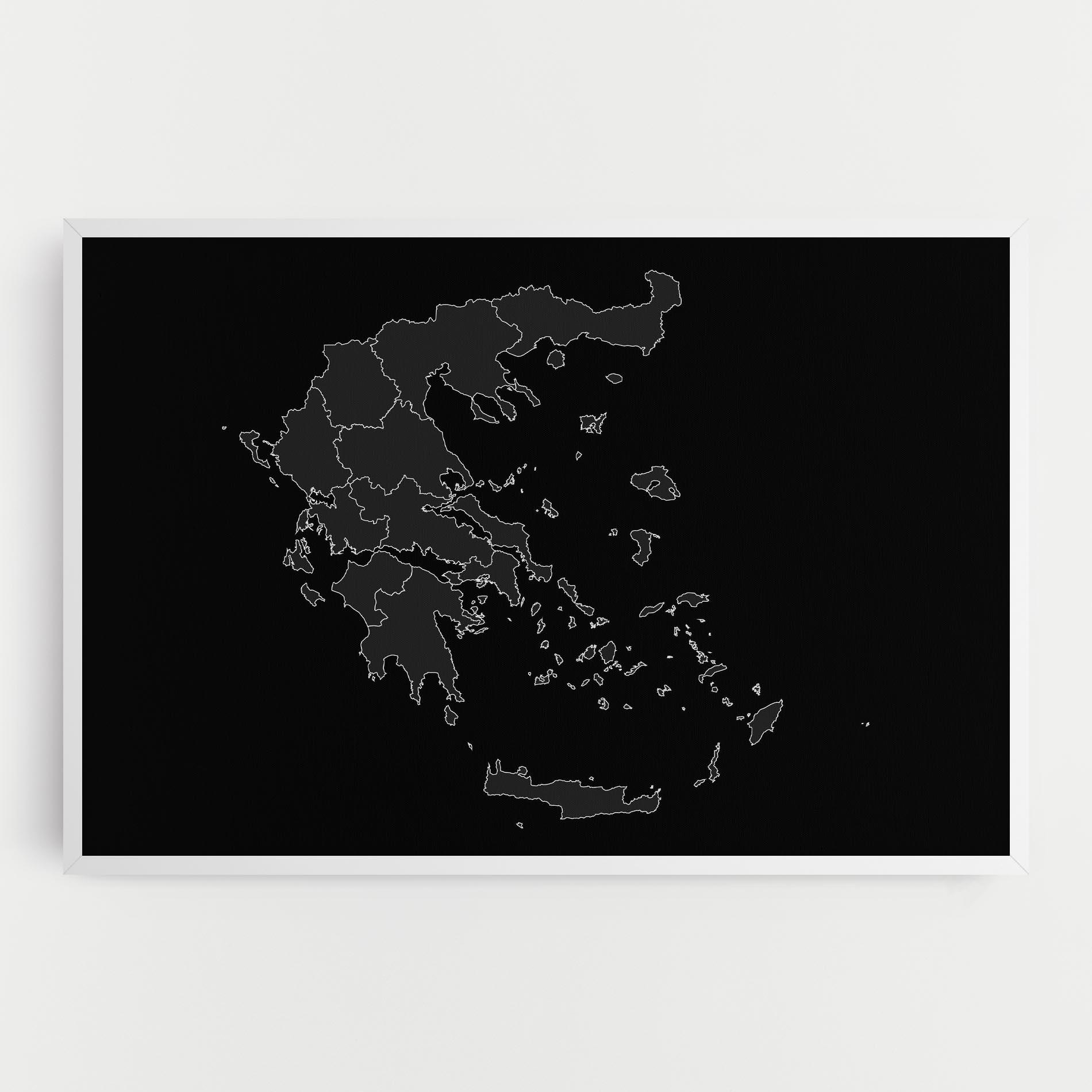 Leinwandbild Greece Grey Map mockup 0
