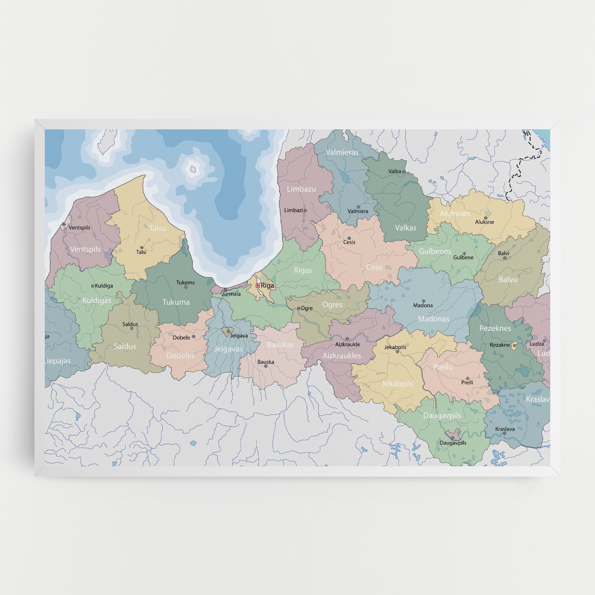 Leinwandbild Latvia Color Map mockup 0