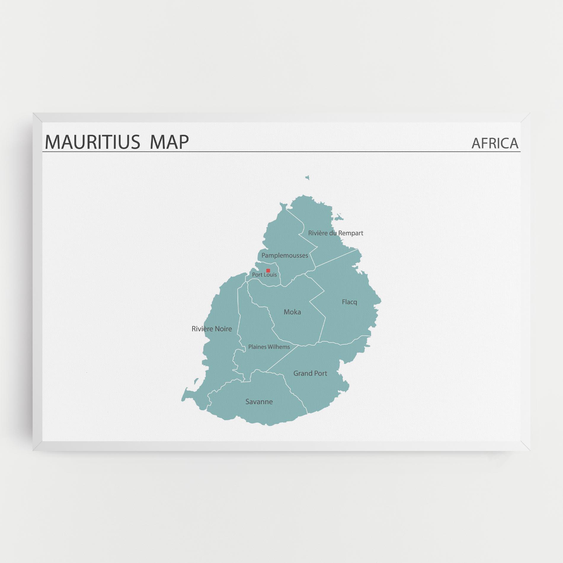 Leinwandbild Mauritius Map mockup 0